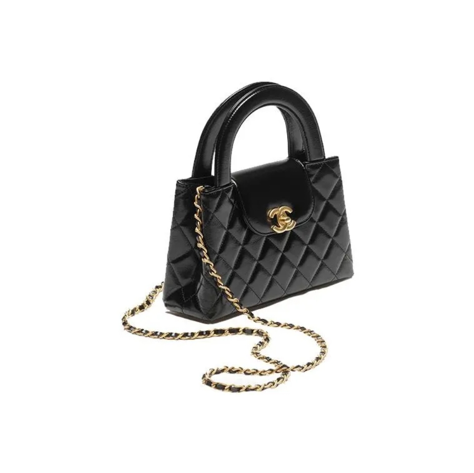 CHANEL Kelly 23K Chain with handle, sequin calf leather