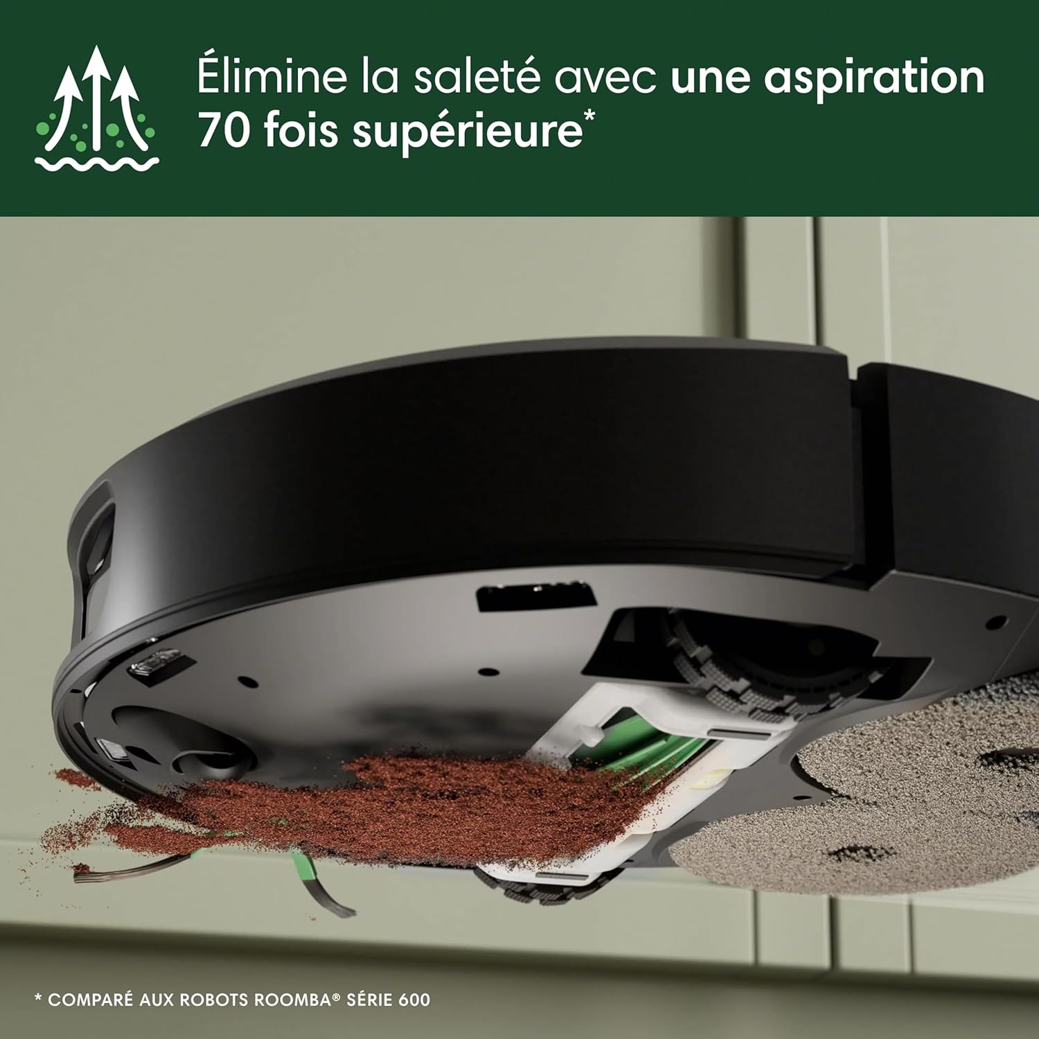 Robot aspirateur Roomba Plus 505 Combo autolavage séchage air chaud IA LiDAR autovidage 75 jours noir