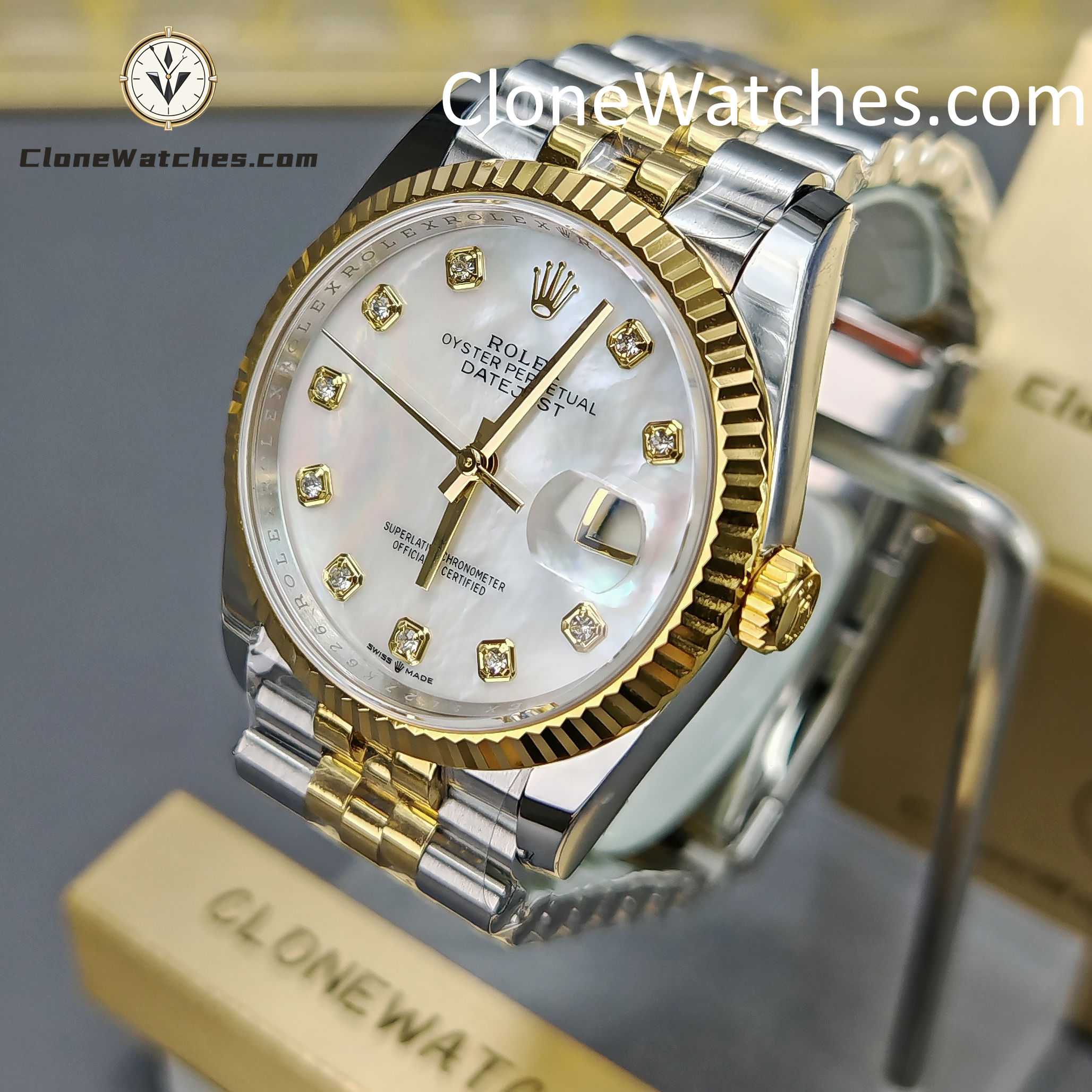 Rolex Super Clone Watch 1:1 DateJust m126233-0023 Mother-of-pearl Dial Jubilee 36MM 3235 Movement