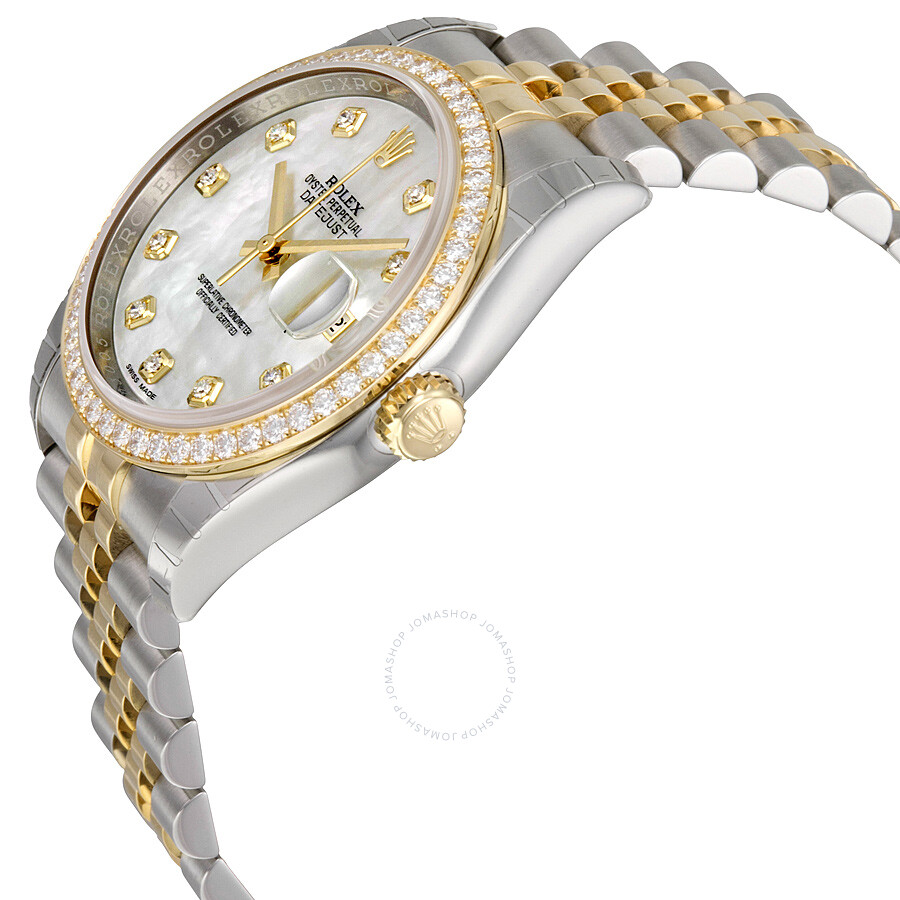 Rolex Datejust 36 Mother of Pearl Dial Stainless Steel and 18K Yellow Gold Jubilee Bracelet Automatic Ladies Watch 116243MDJ（Lifetime free warranty+90-days replacement service & Refund!.）