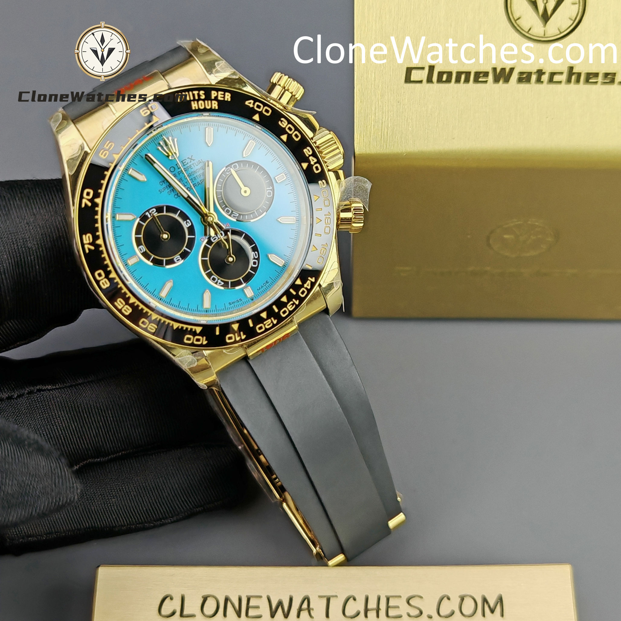 Rolex Super Clone Watches 1:1 Daytona 18K Yellow Gold Plating M126518LN-0014 4131 Movement