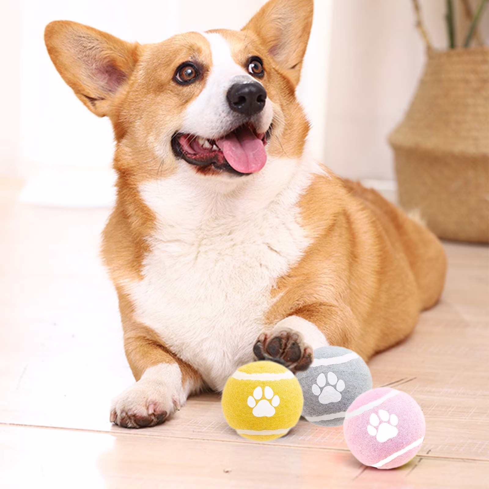 UALSRZL Dog Balls, Solid Rubber Bouncy Dog Toy Balls, Bite Resistant Indestructible Puppy Ball for Aggressive Chewers Teething Brain Training, Gray