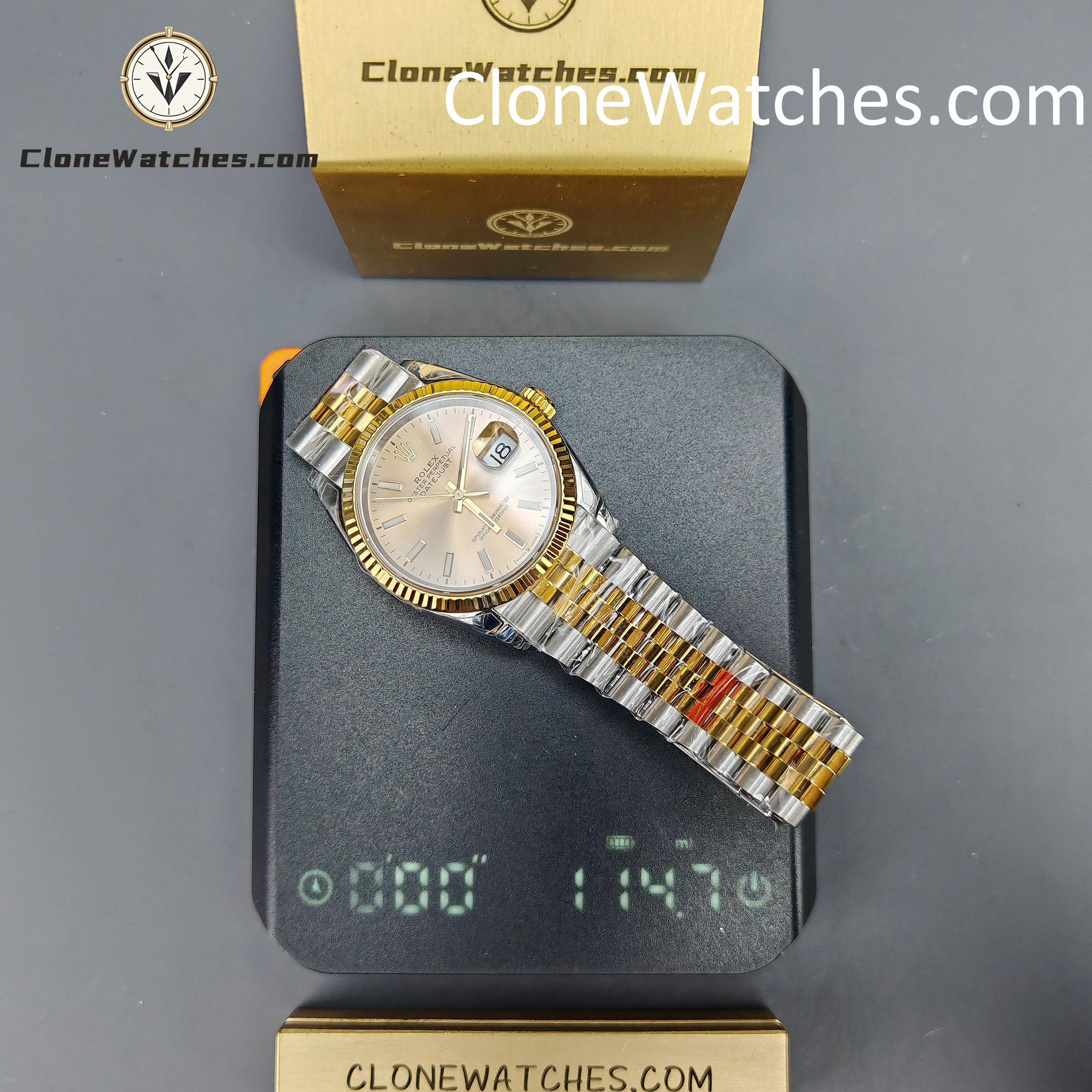 Rolex Super Clone Watches 1:1 DateJust Gold Dial m126233-0015 Jubilee 36MM 3235 Movement