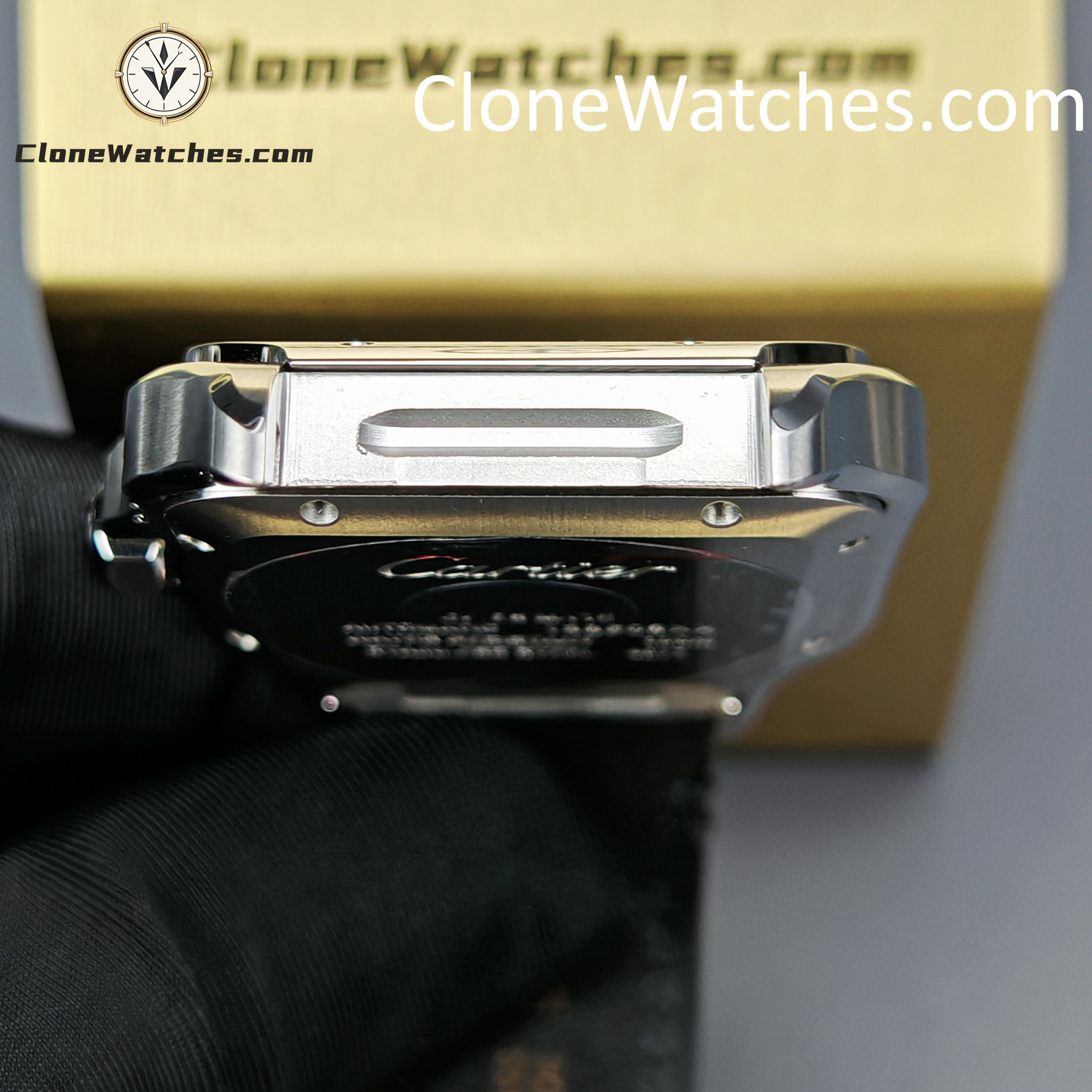 Cartier Super Clone Watches 1:1 Santos Gradient Brown Dial 39.8MM WSSA0064 Black Leather Belt