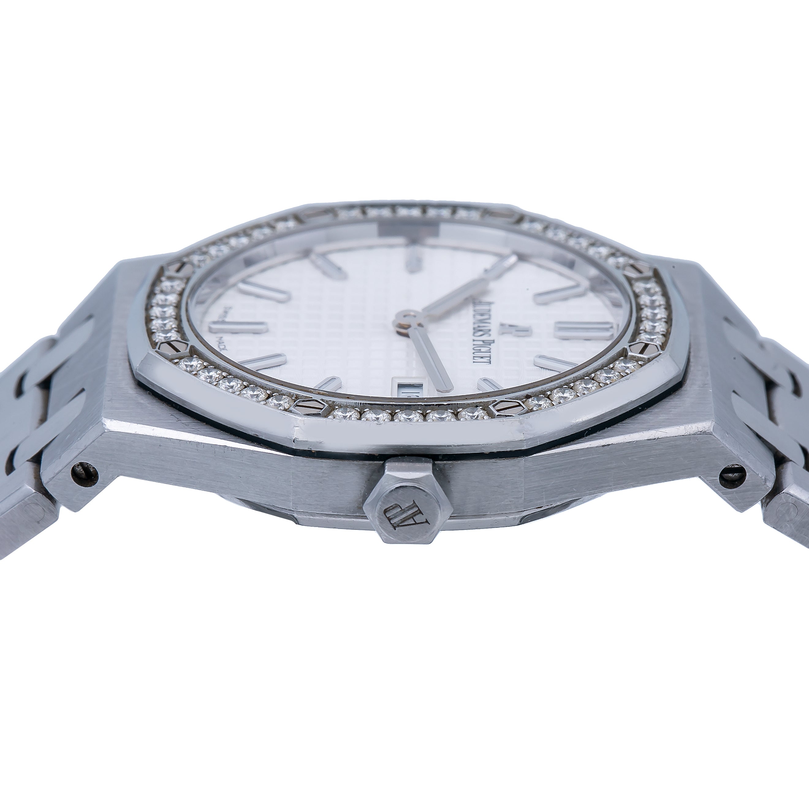 Audemars Piguet Royal Oak Lady 33MM White Dial And Factory Diamond Bezel