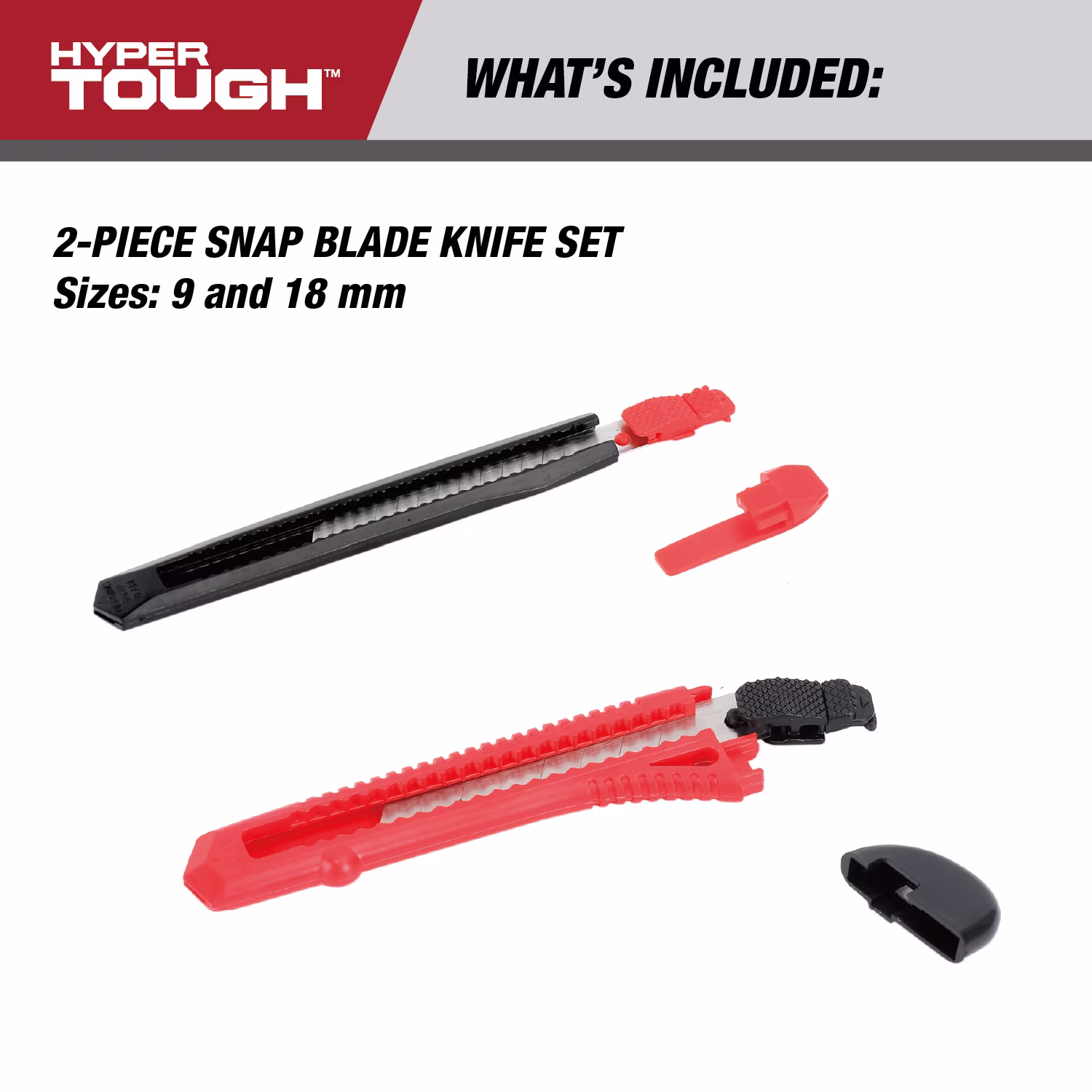 Hyper Tough 2-Piece 9mm and 18mm Snap-Blade Knife Set
