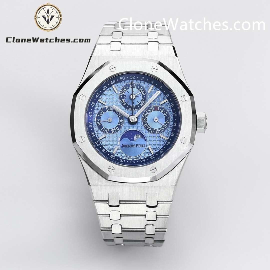 Audemars Piguet Super Clone Watches 1:1 Royal Oak Perpetual Calendar ice blue dial 26574PT 41MM