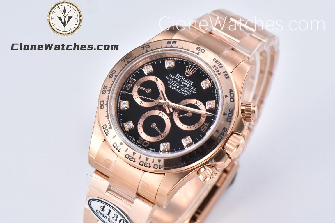 Rolex Super Clone Watches 1:1 Daytona Rose Gold M116505-0015 4130 Movement