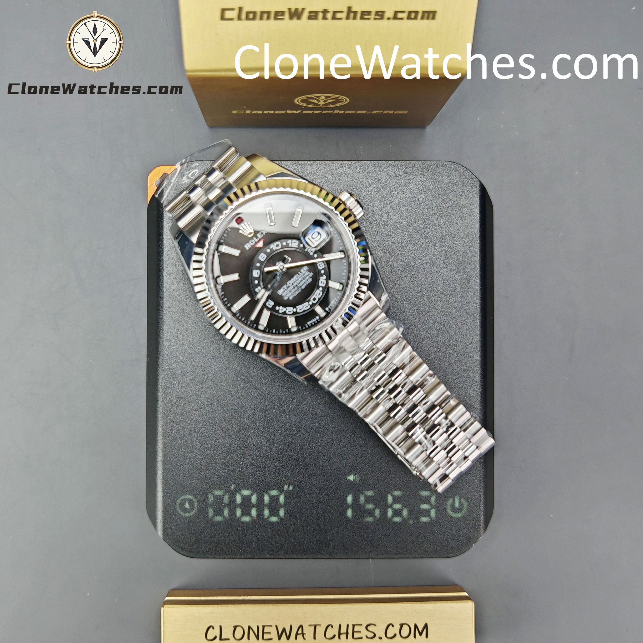 Rolex Super Clone Watches 1:1 Sky Dweller Black Dial Jubilee M336934 9002 Movement