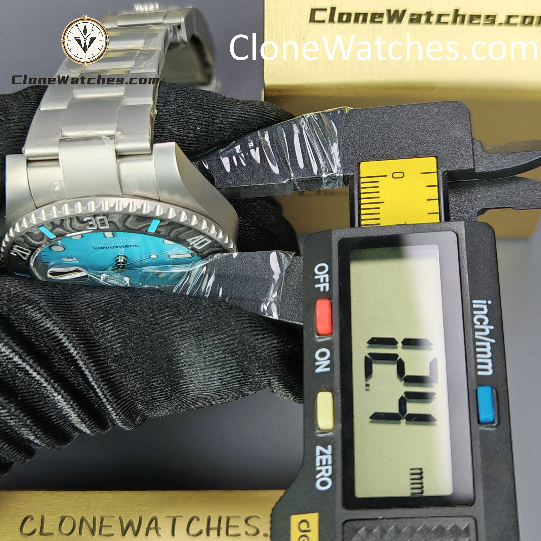 Rolex Super Clone Watches 1:1 DIW Aquamarine Tiffany Blue Dial Submariner Carbon Bezel 3135 Movement