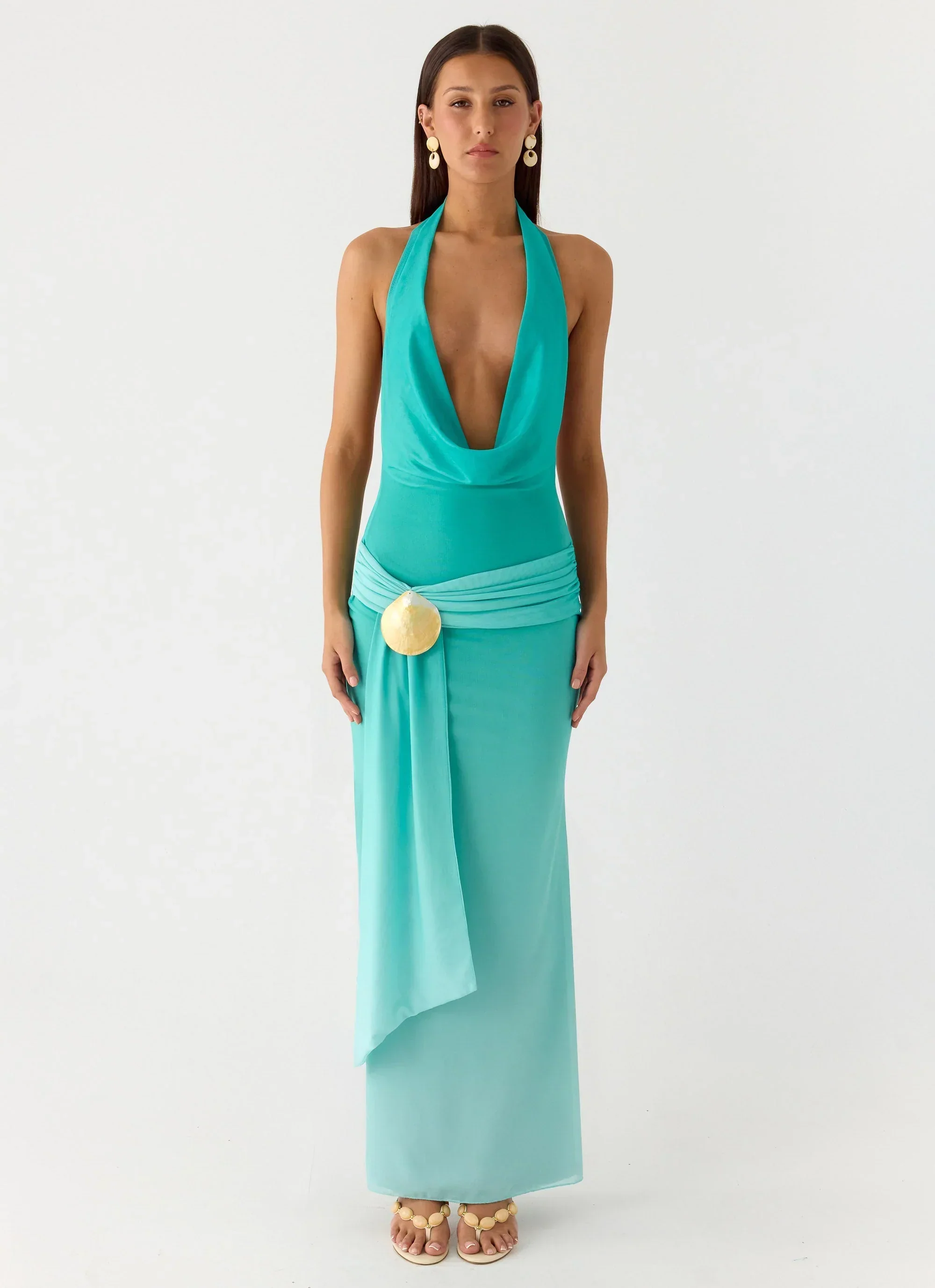 Paradox Shell Maxi Dress - Mint Ombre