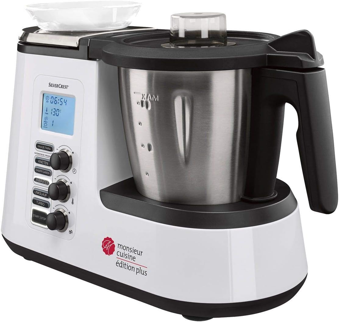 Robot cuisine multifonction accessoires lavables noir argent