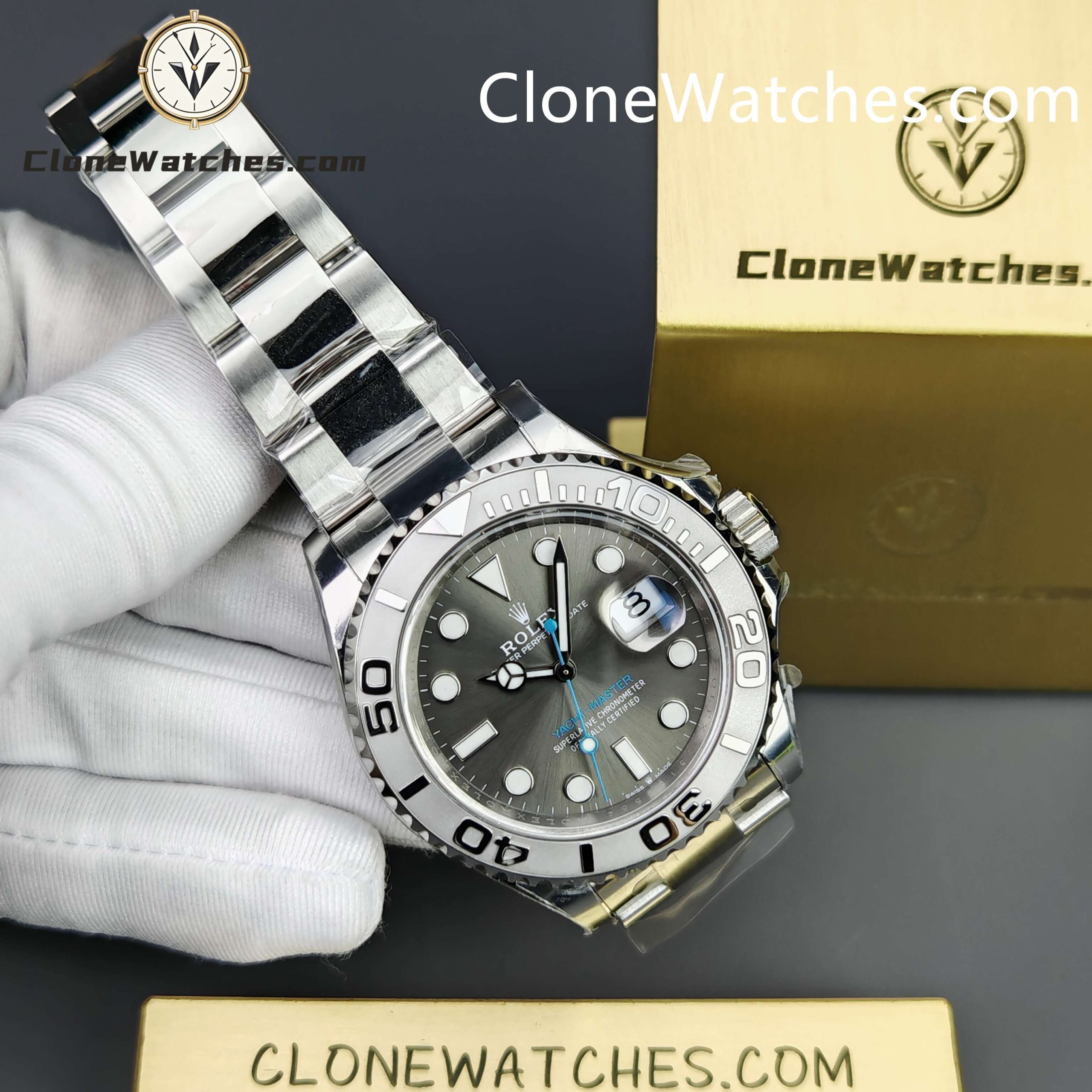 Rolex Super Clone Watches 1:1 Yacht Master Rhodium White Dial M126622-0001 3235 Movement