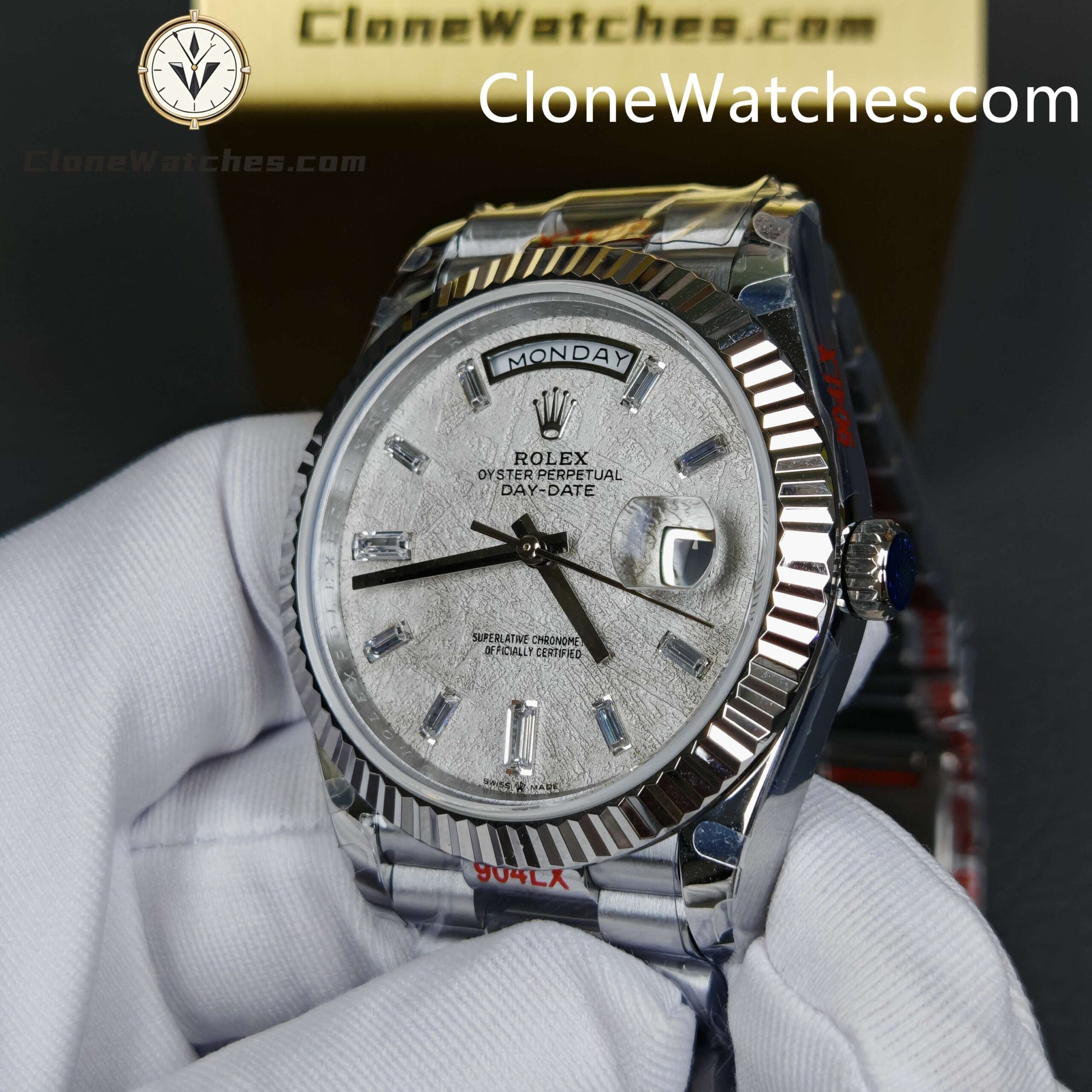Rolex Super Clone Watches 1:1 Day Date White Dial 40mm m228239-0055 3255 Movement