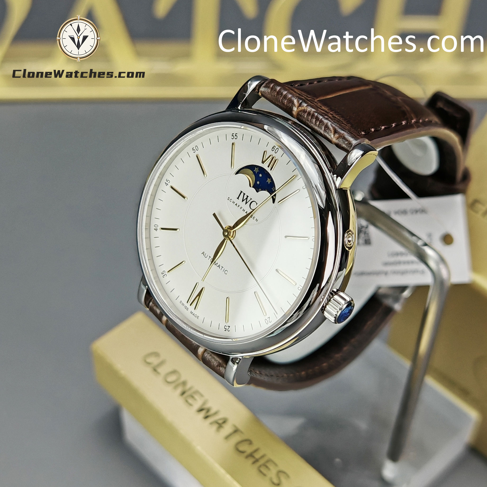 IWC Super Clone Watches 1:1 IW459401 Portofino Automatic Moon Phase 40mm White Dial