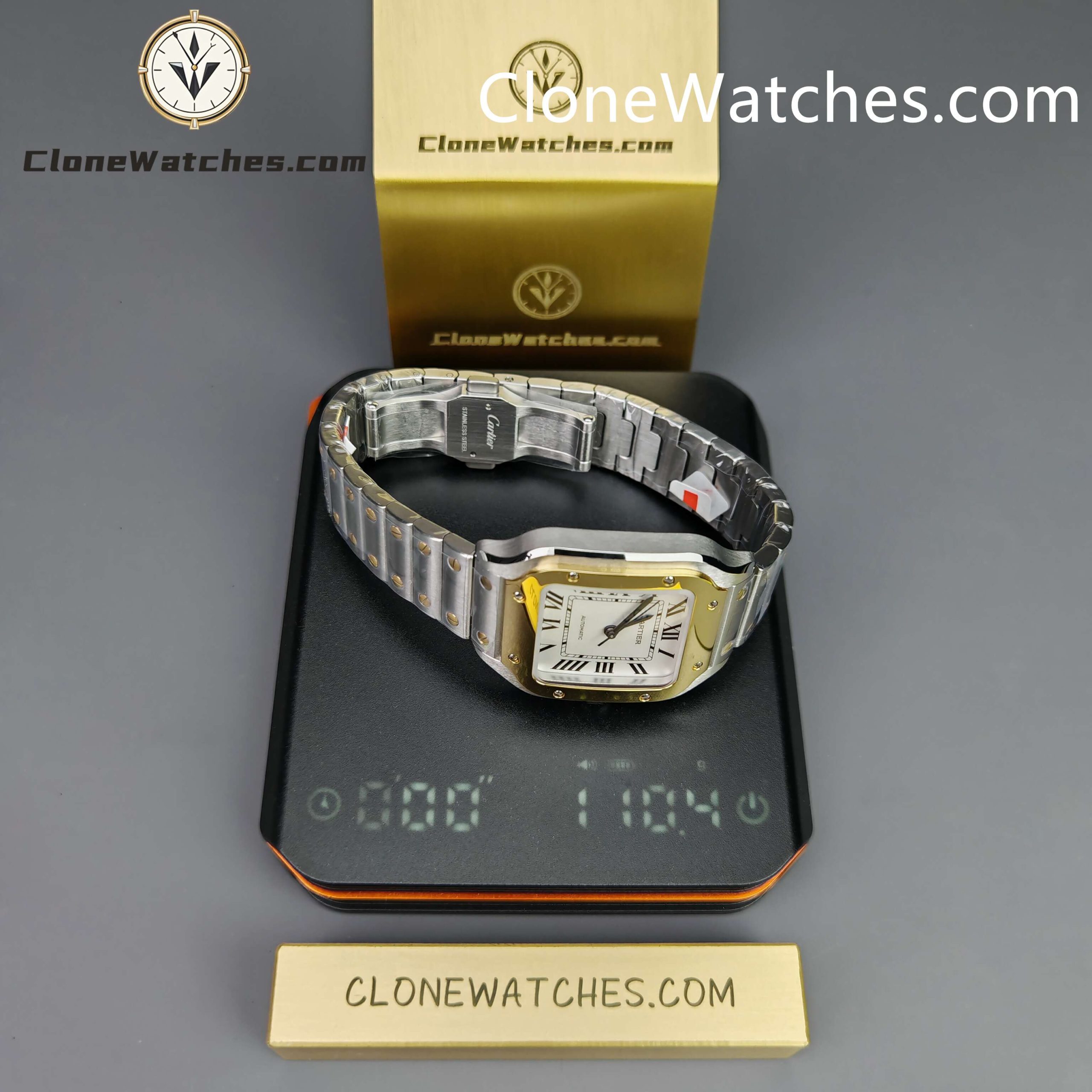 Cartier Super Clone Watches 1:1 Santos Series White Dial 18K gold plated 35.1MM W2SA0016
