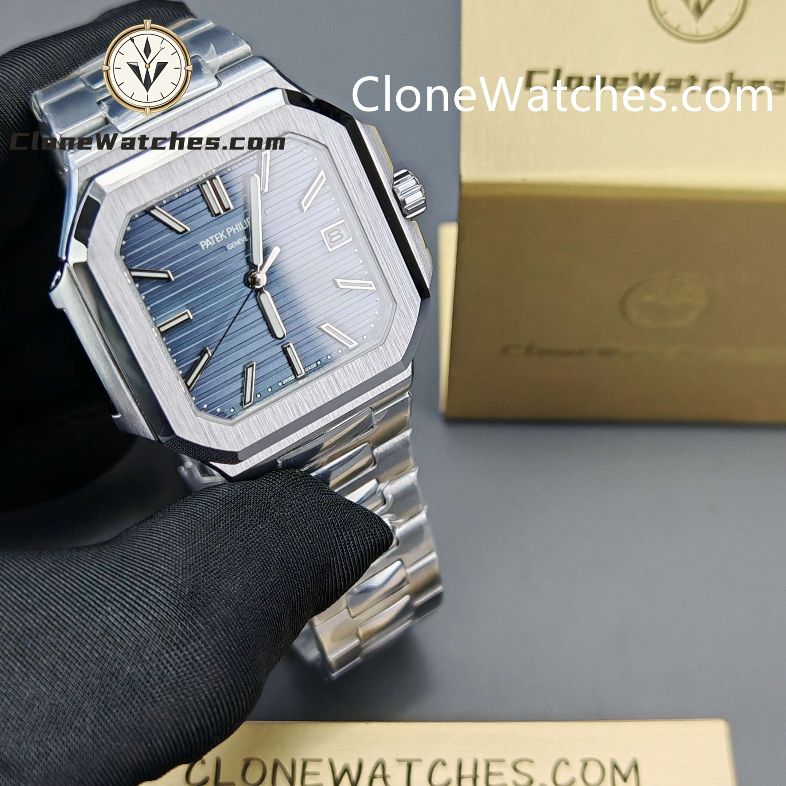 Patek Philippe Super Clone Watches 1:1 CUBITUS 7128/1G-001 Blue Dial
