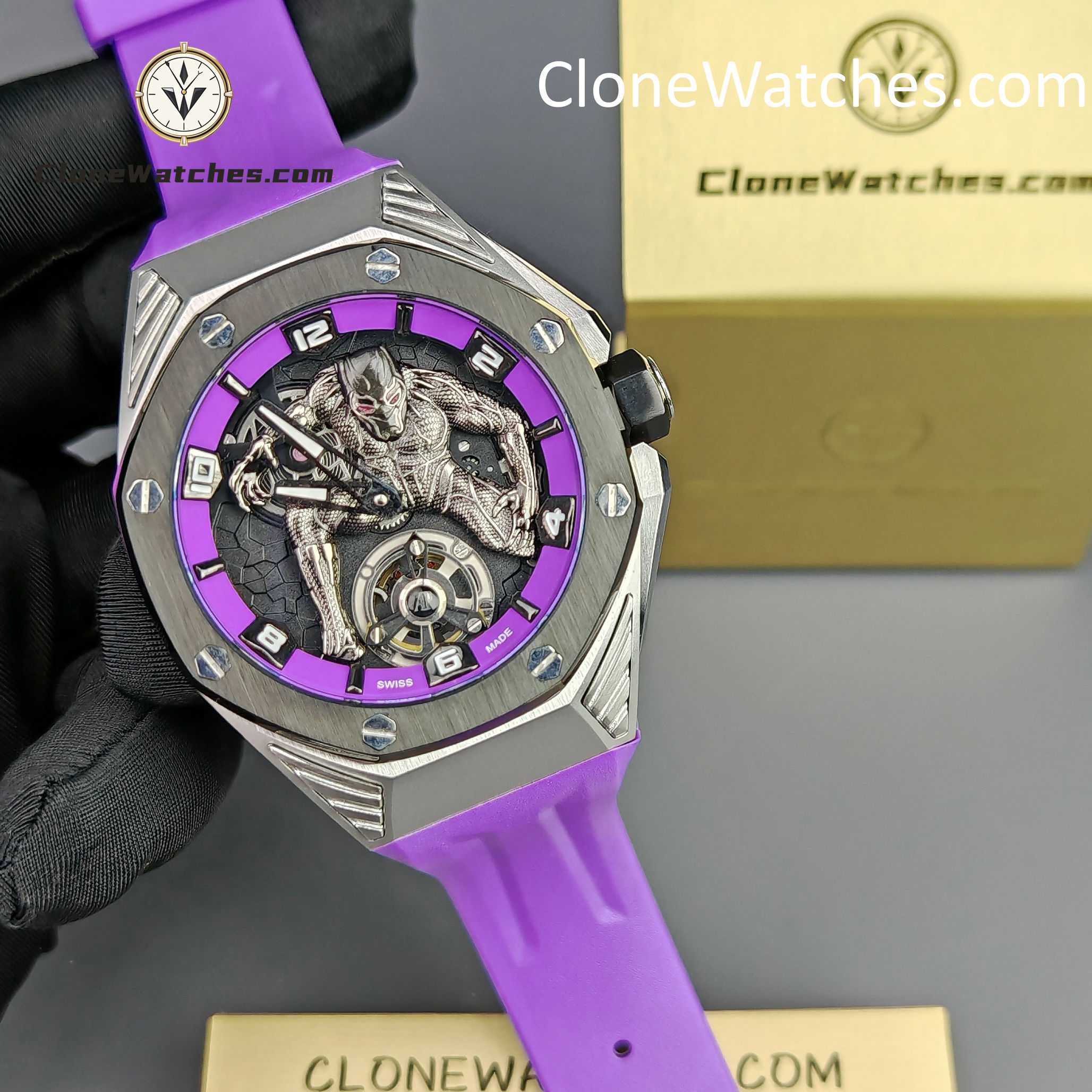 Audemars Piguet Super Clone Watches 1:1 Royal Oak Concept “Black Panther” Flying Tourbillon 26620IO 42MM