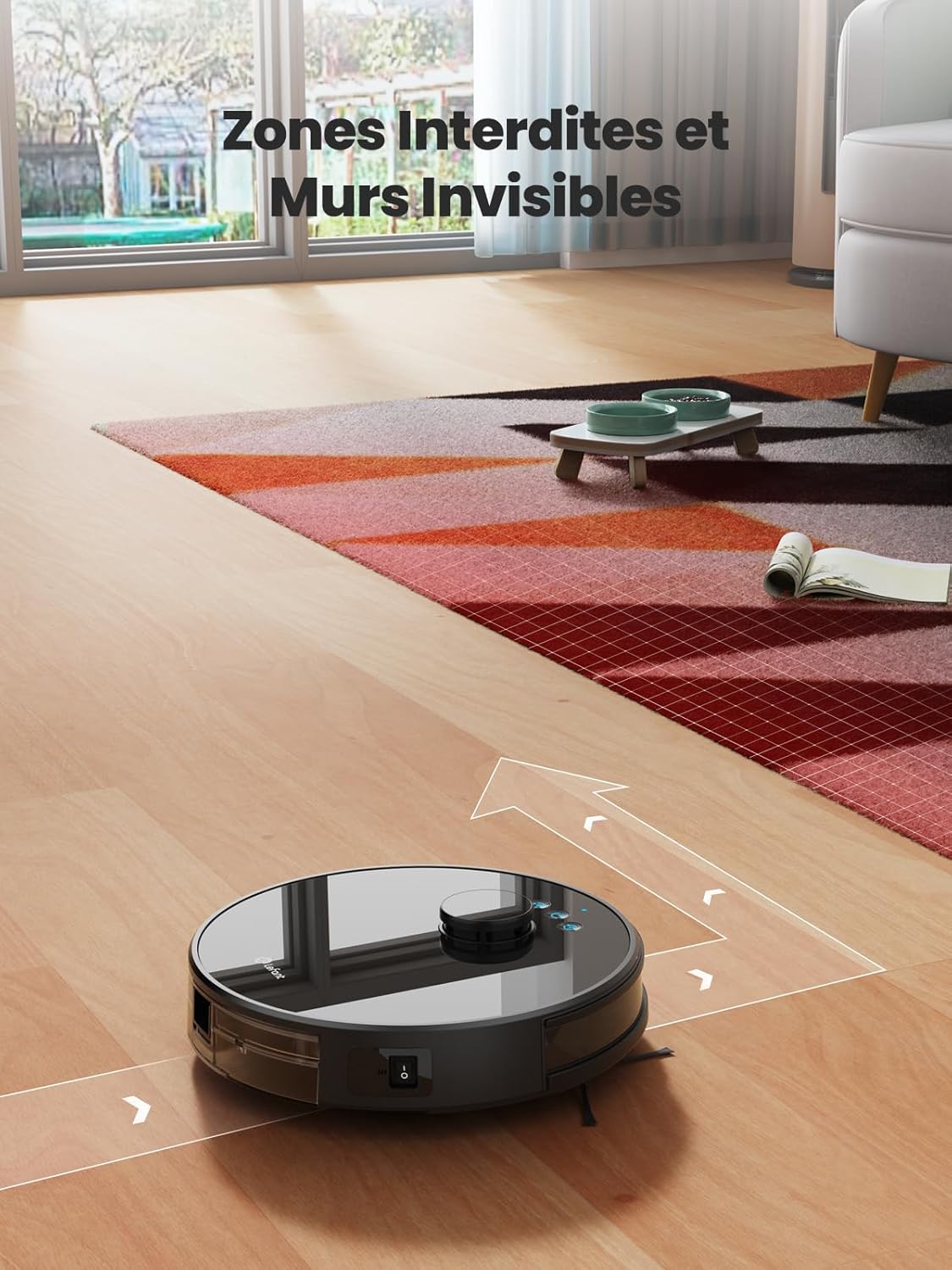 Robot aspirateur laveur 5500 Pa navigation LDS cartographie zones virtuelles
