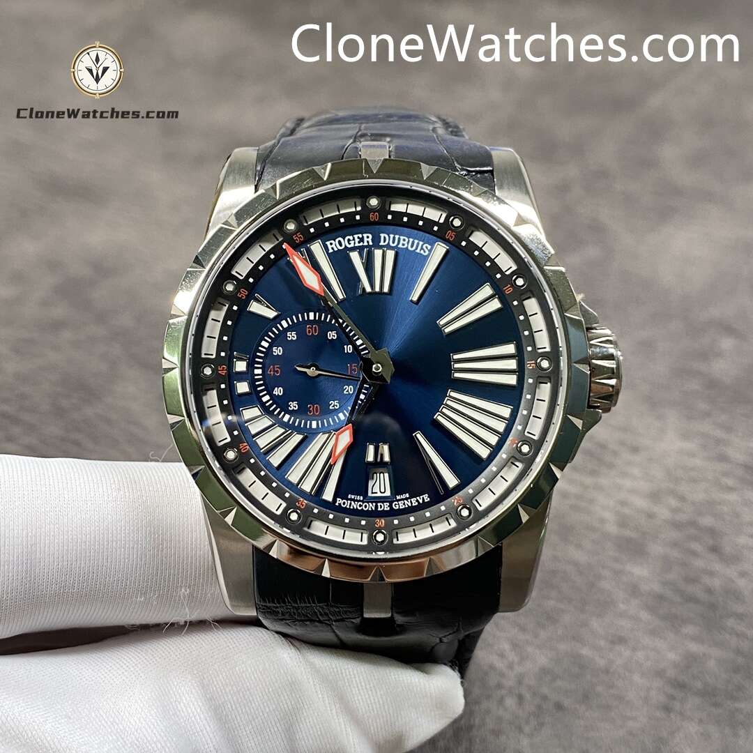 Roger Dubuis Super Clone Watches 1:1 Excalibur Blue Dial DBEX0543 45MM