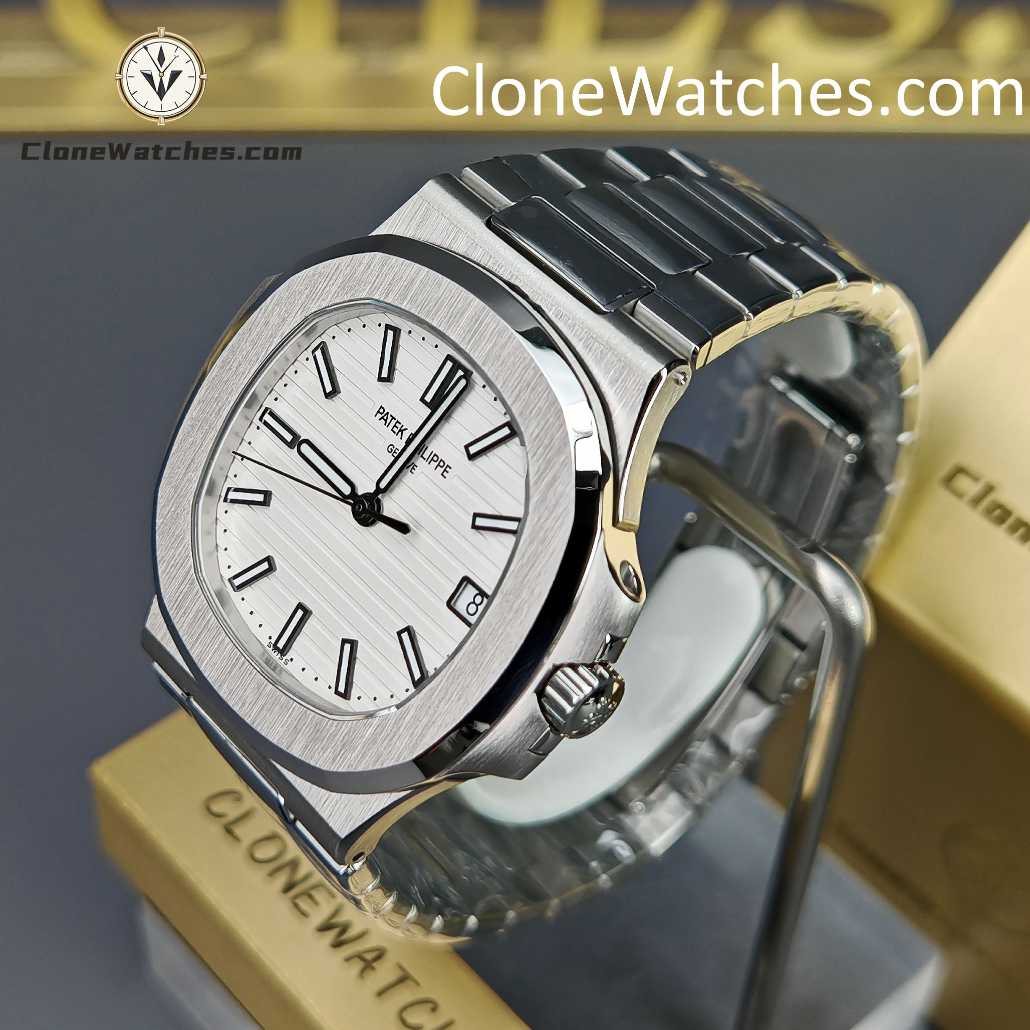 Patek Philippe Super Clone Watches 1:1 Nautilus 5711 White Dial