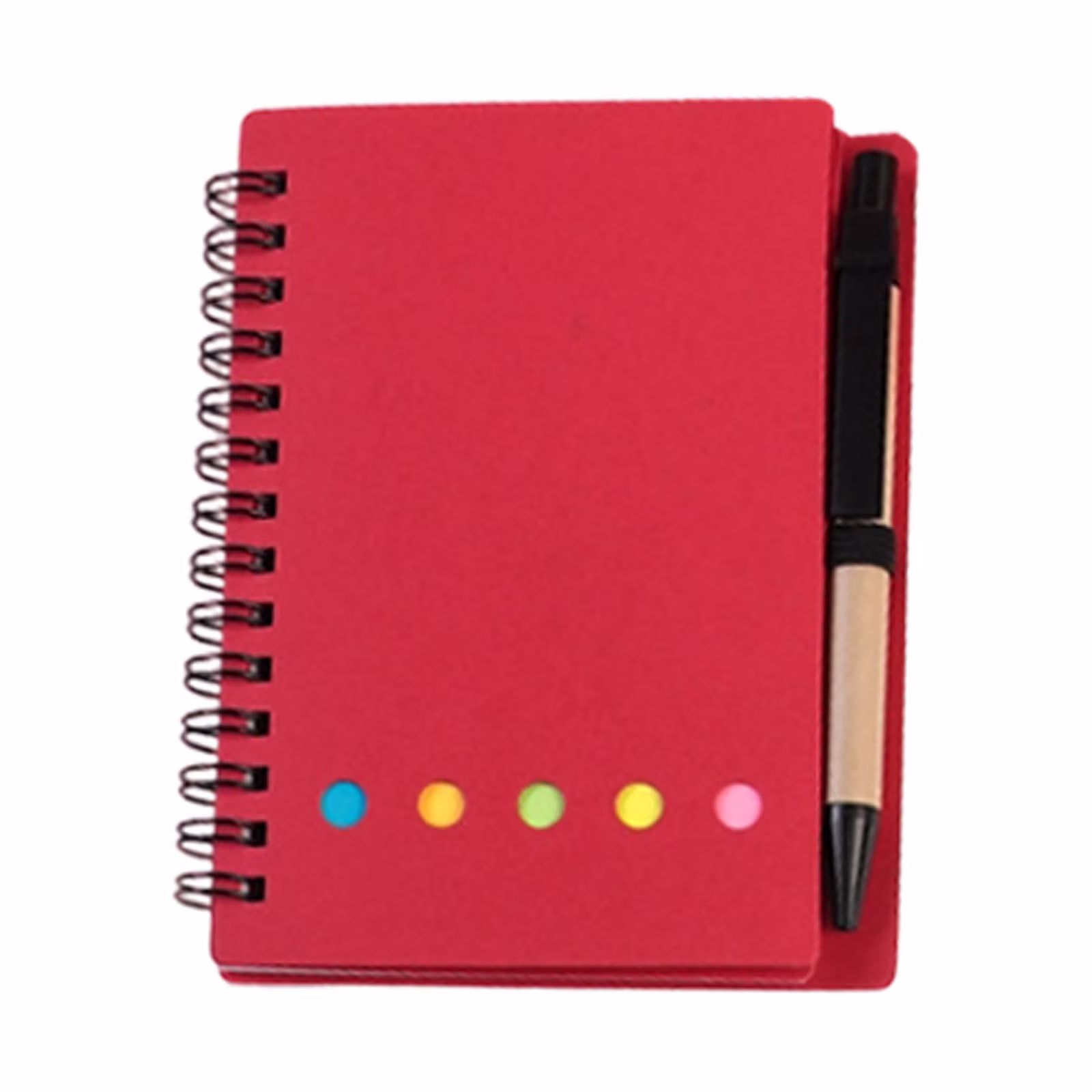 VKLU 1PC Pocket Notebook with Pen, 5x4 Inch Small Memo Pad with Sticky Tabs, 60 Sheets Lined Mini Journal Set, Kraft