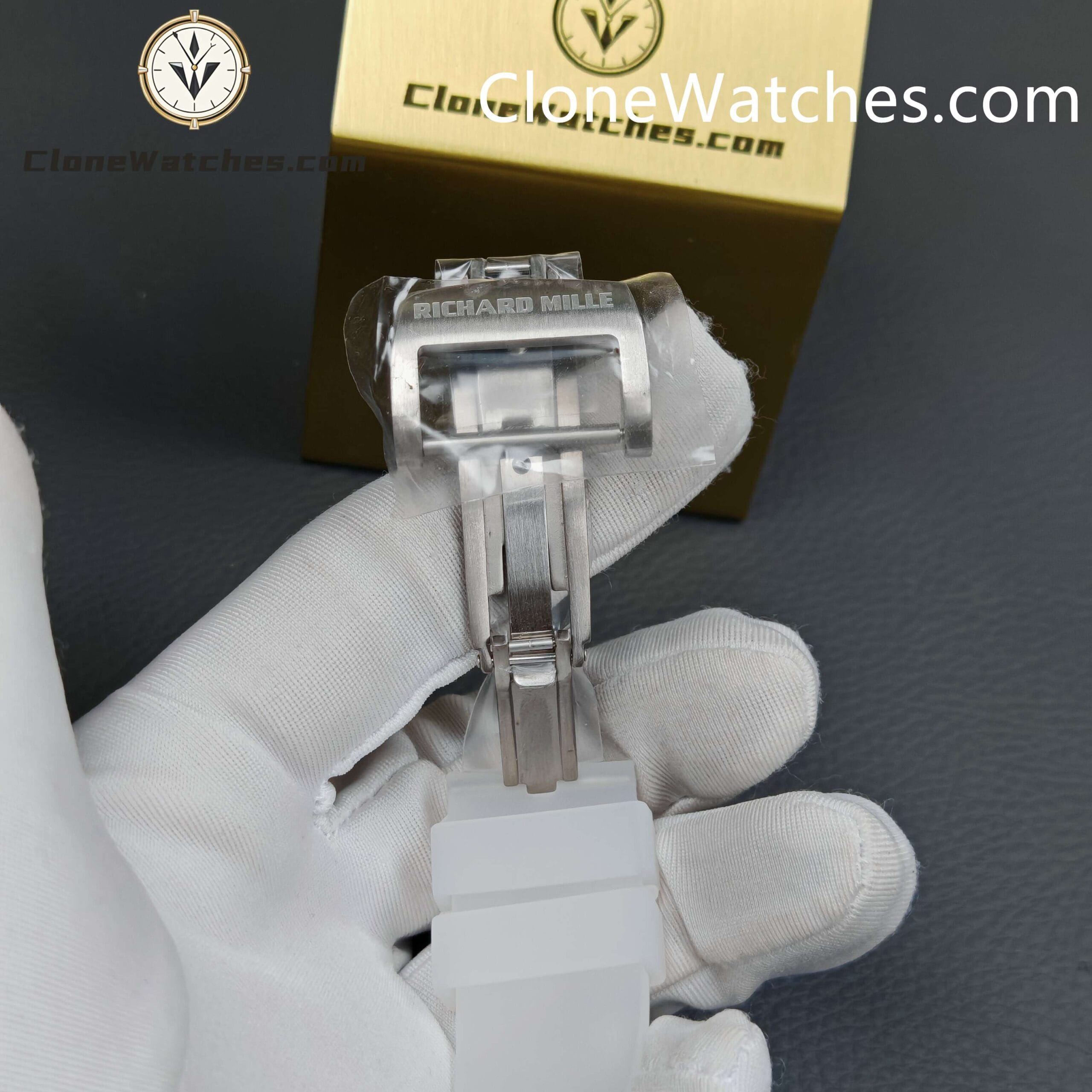 Richard Mille Super Clone Watches 1:1 RM 027 – 03 Blue Crystal Full Transparent Tourbillon White Strap