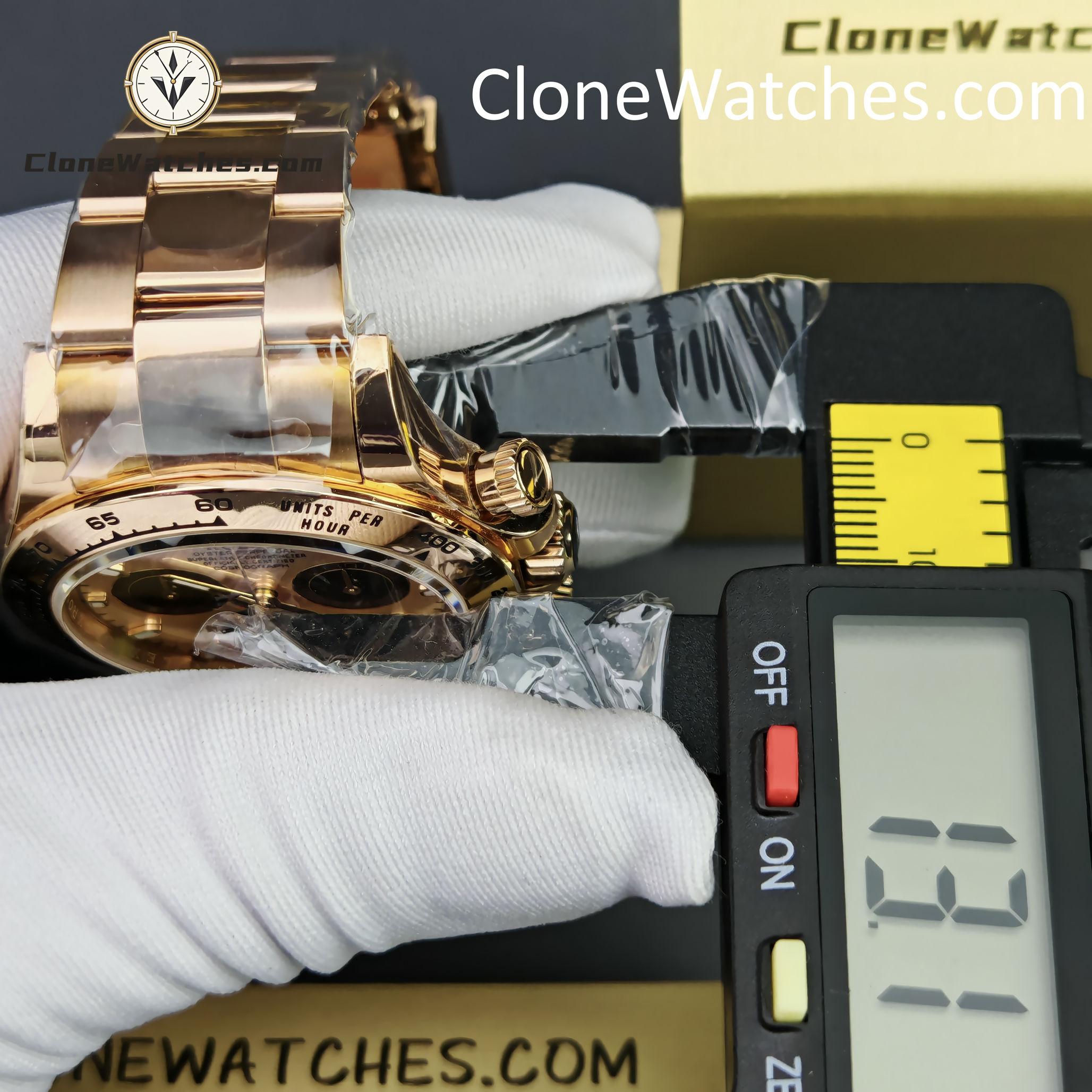 Rolex Super Clone Watches 1:1 Daytona Sundust/Black Dial m116505-0016 4130 Movement