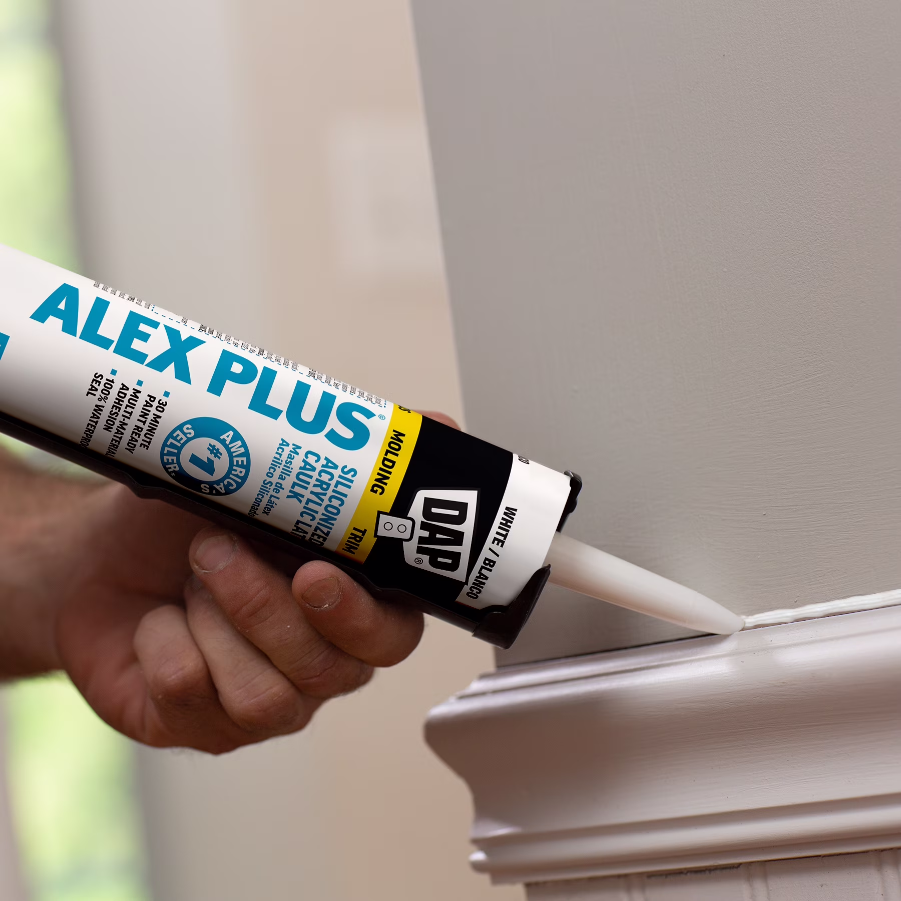 DAP Alex Plus 10.1 oz White All Purpose Acrylic Latex Caulk Plus Silicone
