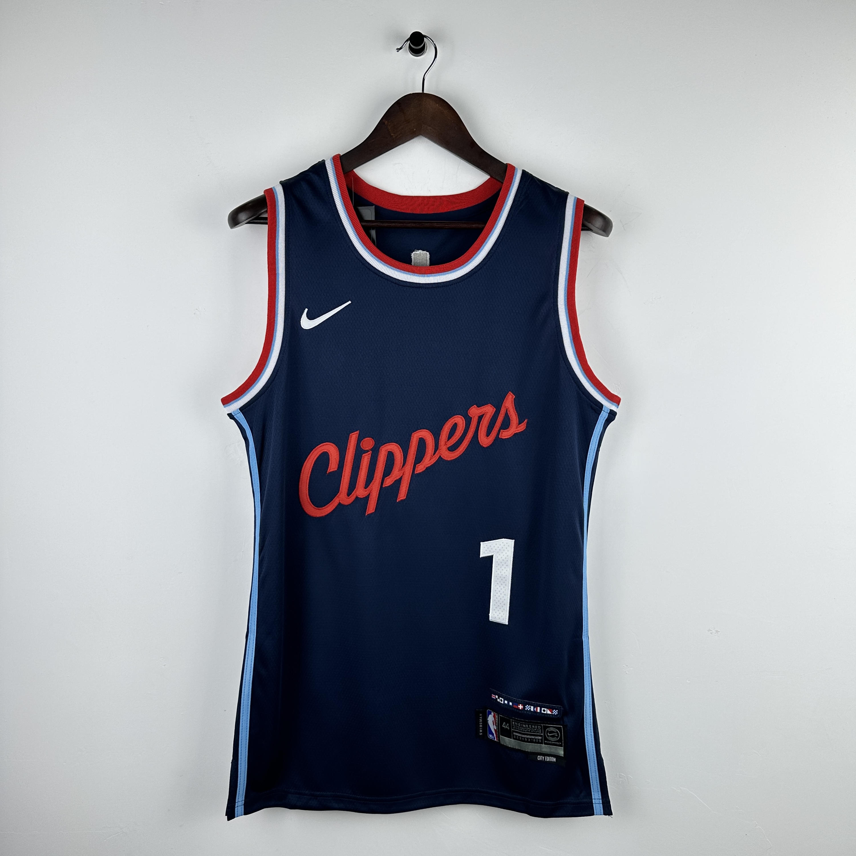 Embroidery 25th season Clippers Navy Blue No. 1 Harden