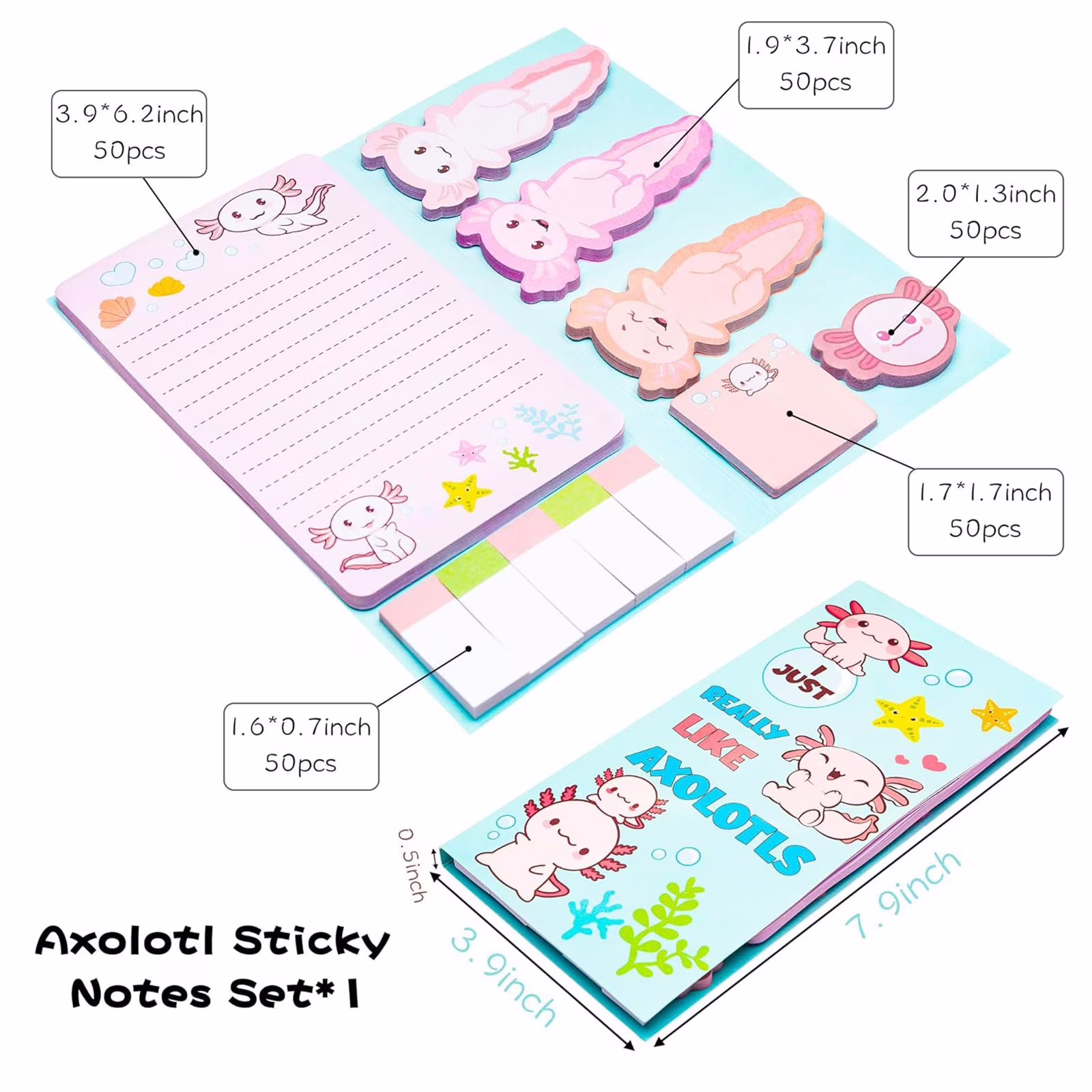 Ngheia Various Combinations of Sticky Notes Otter Theme, Special Shaped Combination Note Pad Creative Simple Cartoon Message Pad Stick Account Notepad, 1*Post-It Note Book