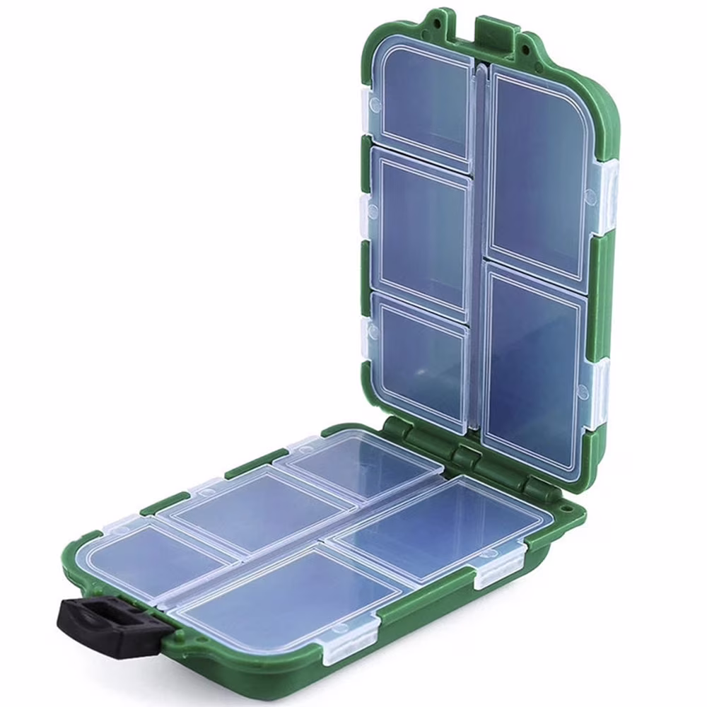 SLYNSHome Fishing Bait Tackle Storage Box Case With10 Compartments