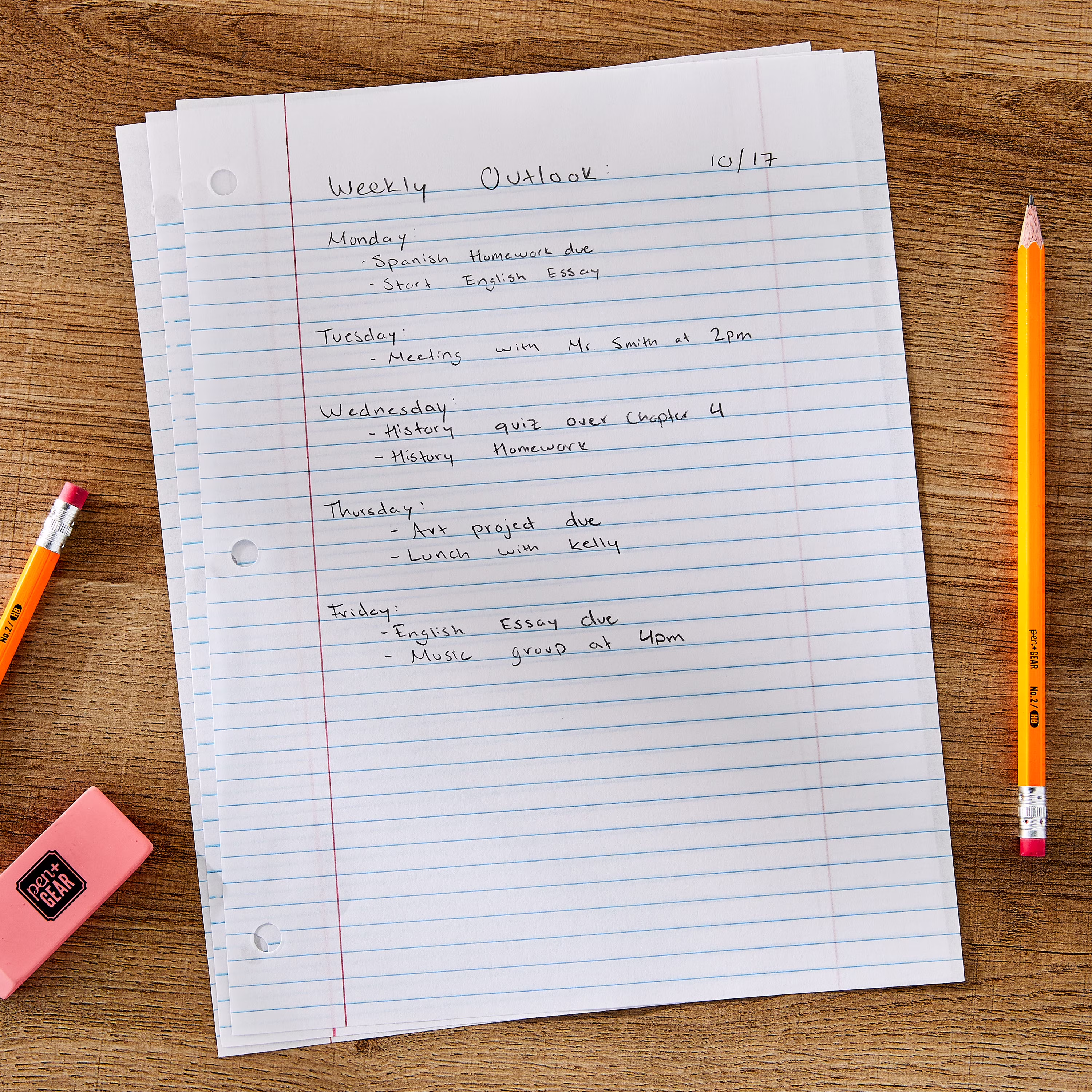 Pen+Gear College Ruled Filler Paper, 10.5