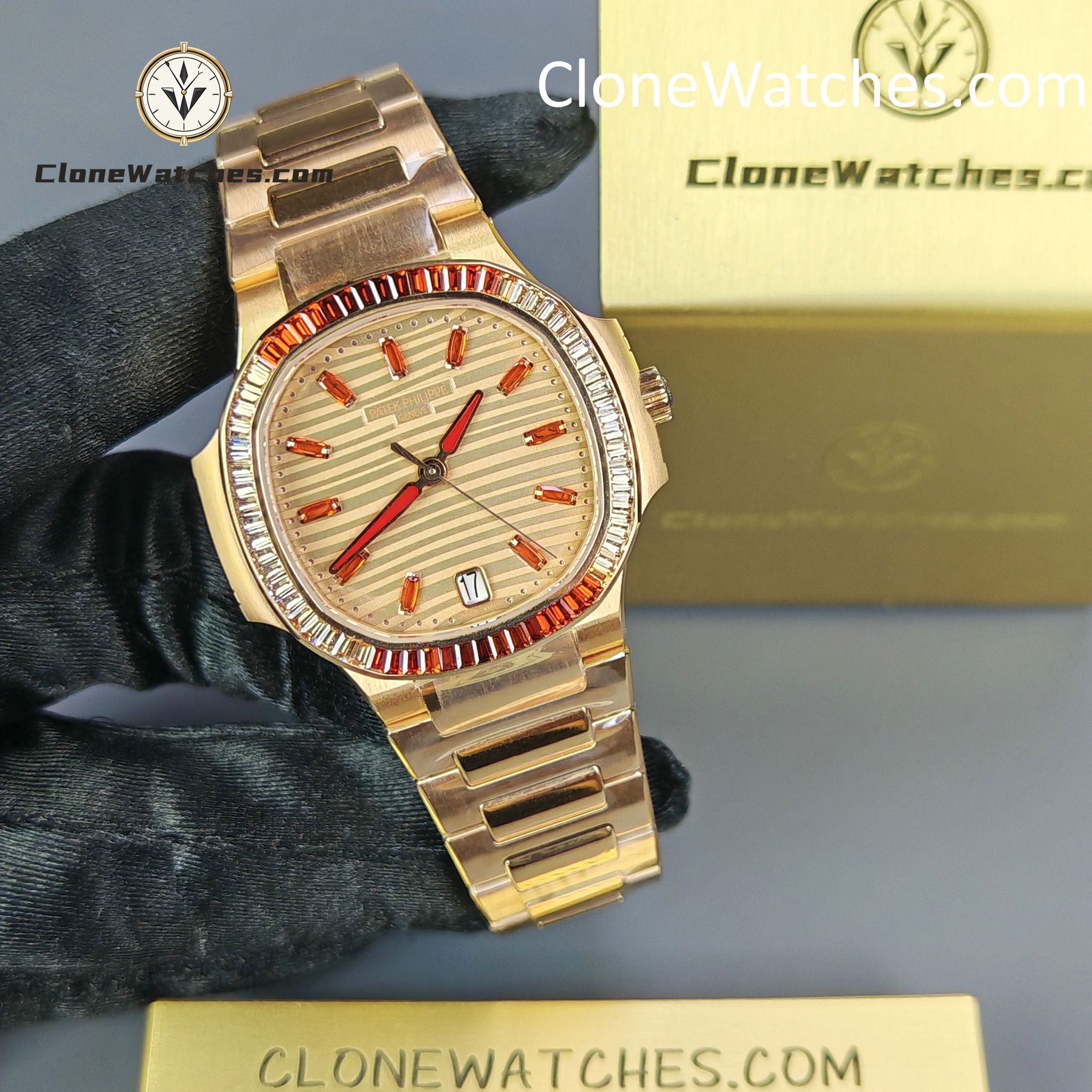 Patek Philippe Super Clone Watches 1:1 Nautilus Rose Gold 7118/1300R-001 35.2 mm