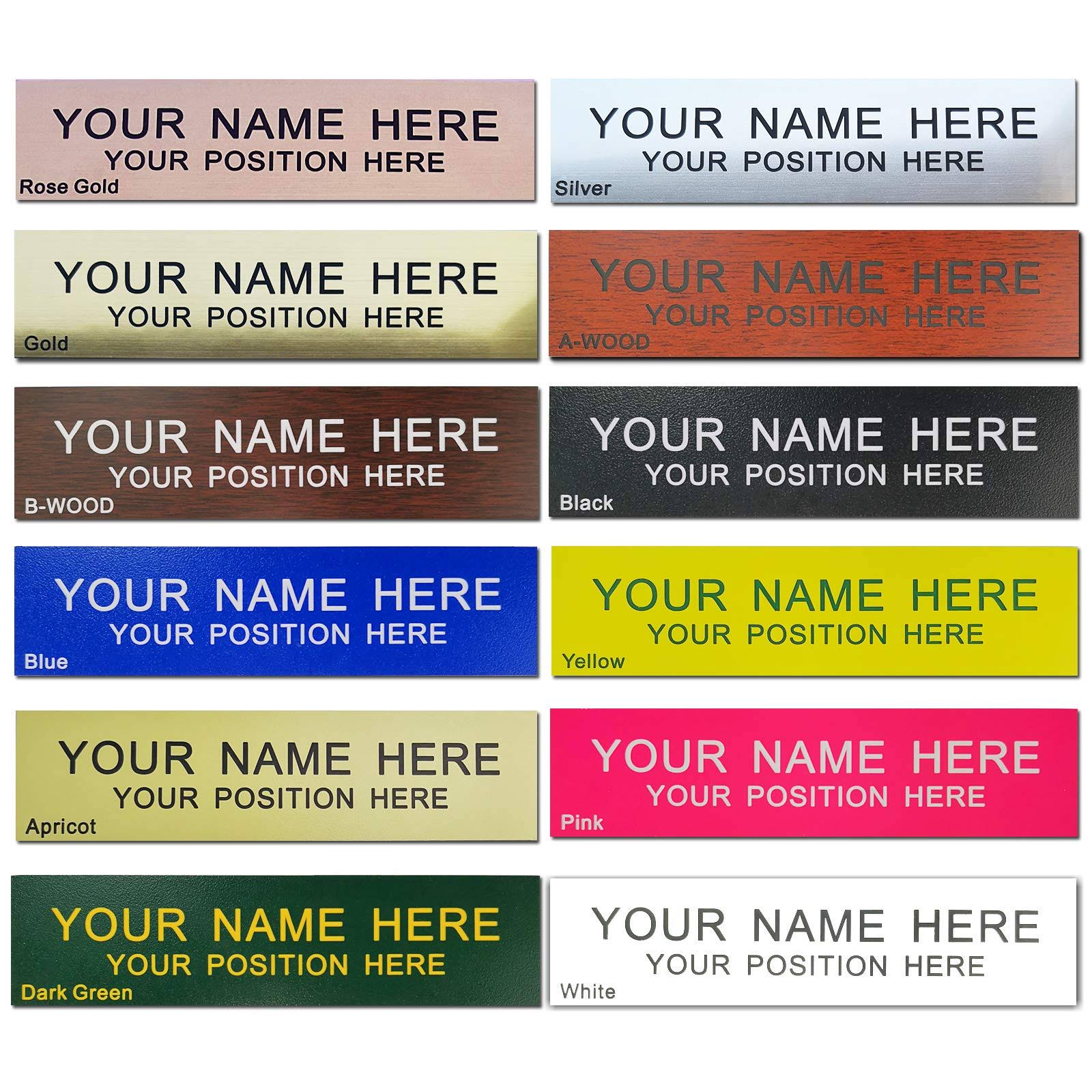 Icomecn Personalized Office Name Plate 2"x10" Customize Wall Door Sign Nameplate Adhesive Back