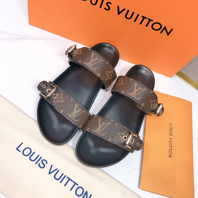 Louis Vuitton LV Bom Dia Flap Mule Leather Slide Sandals