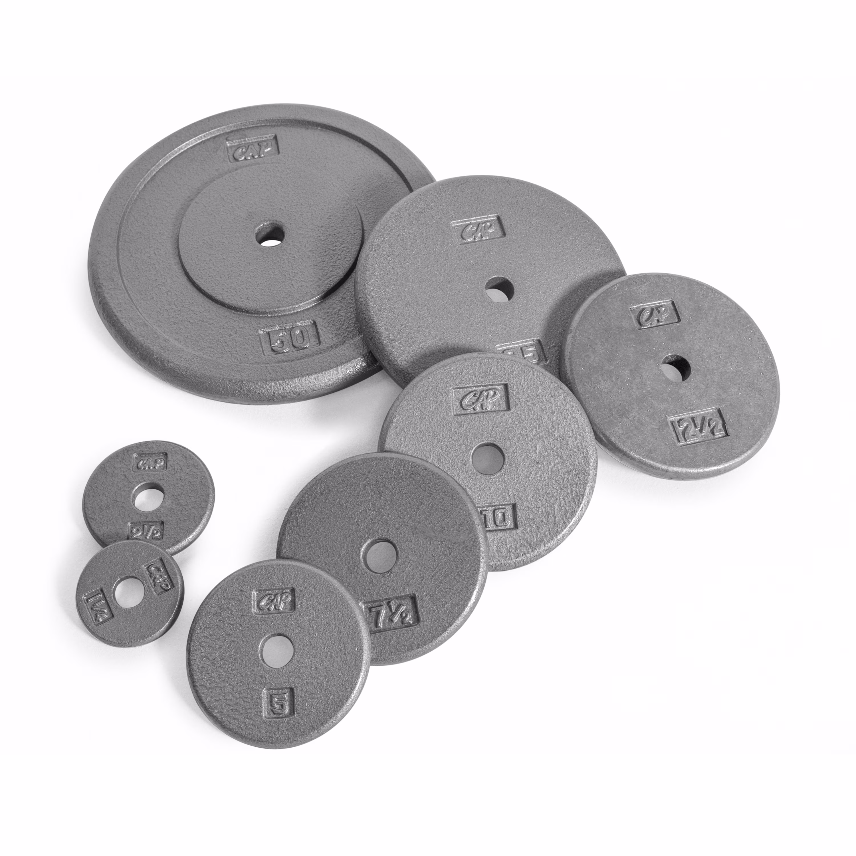 CAP Barbell Standard Cast Iron Weight Plate, 7.5 Lbs., Gray