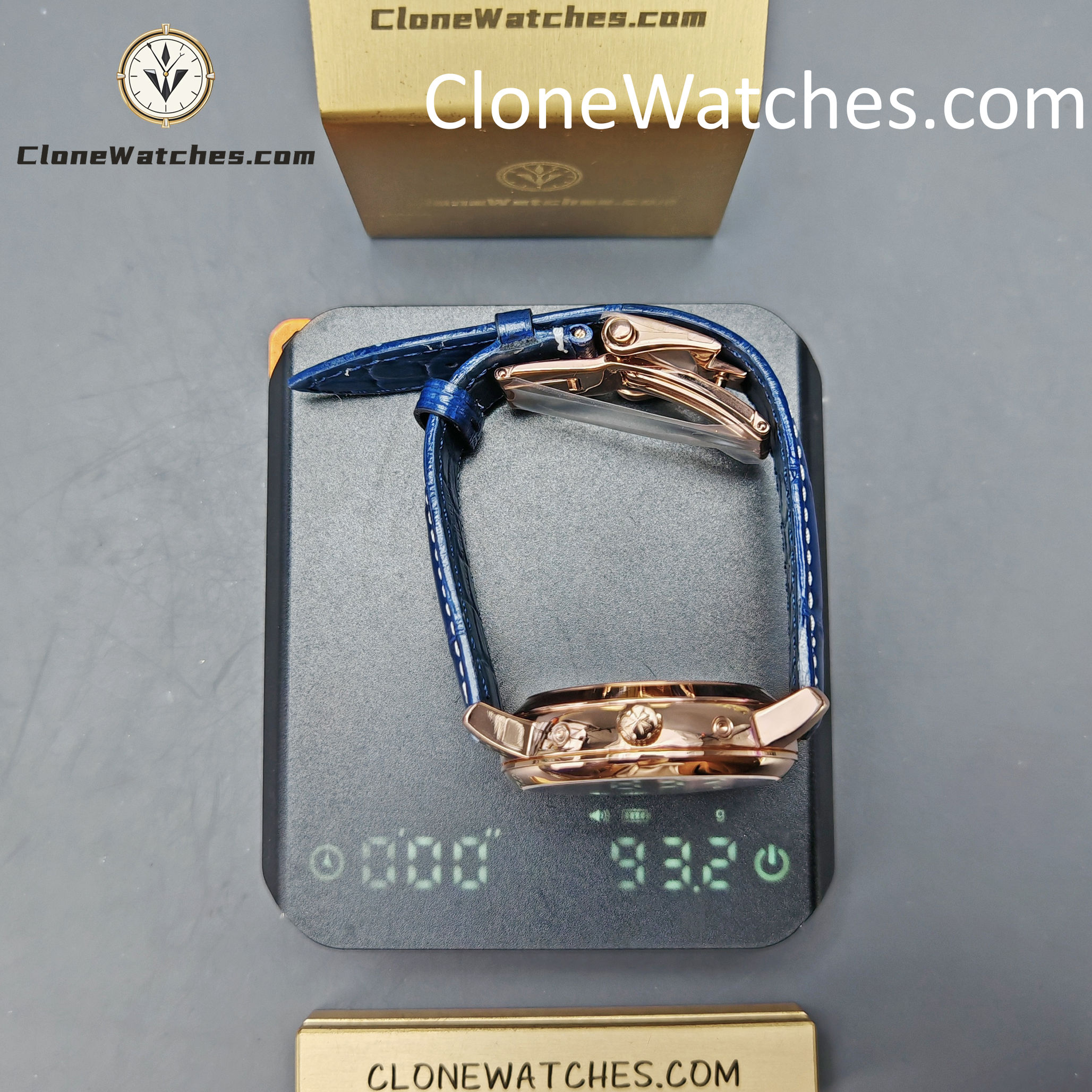 Vacheron Constantin Super Clone Watches 1:1 Patrimony Perpetual Calendar Rose Gold 43175/000R-B519 Blue Dial