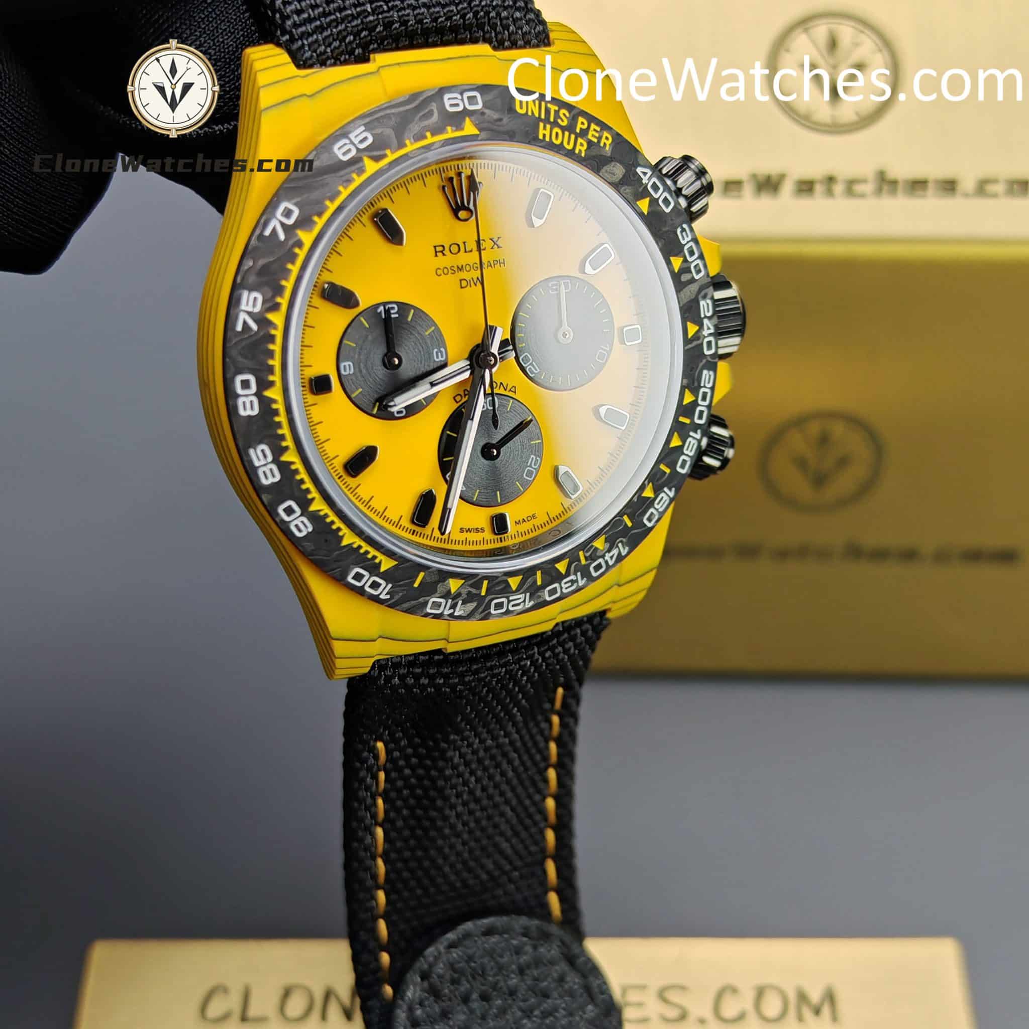 Modified Super Clone Watches 1:1 DiW Rolex Daytona Carbon Fiber BUMBLEBEE