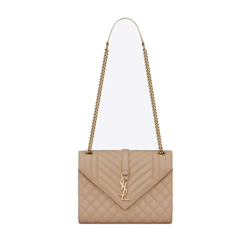 Saint Laurent small Monogram matelassé envelope crossbody bag-yellow