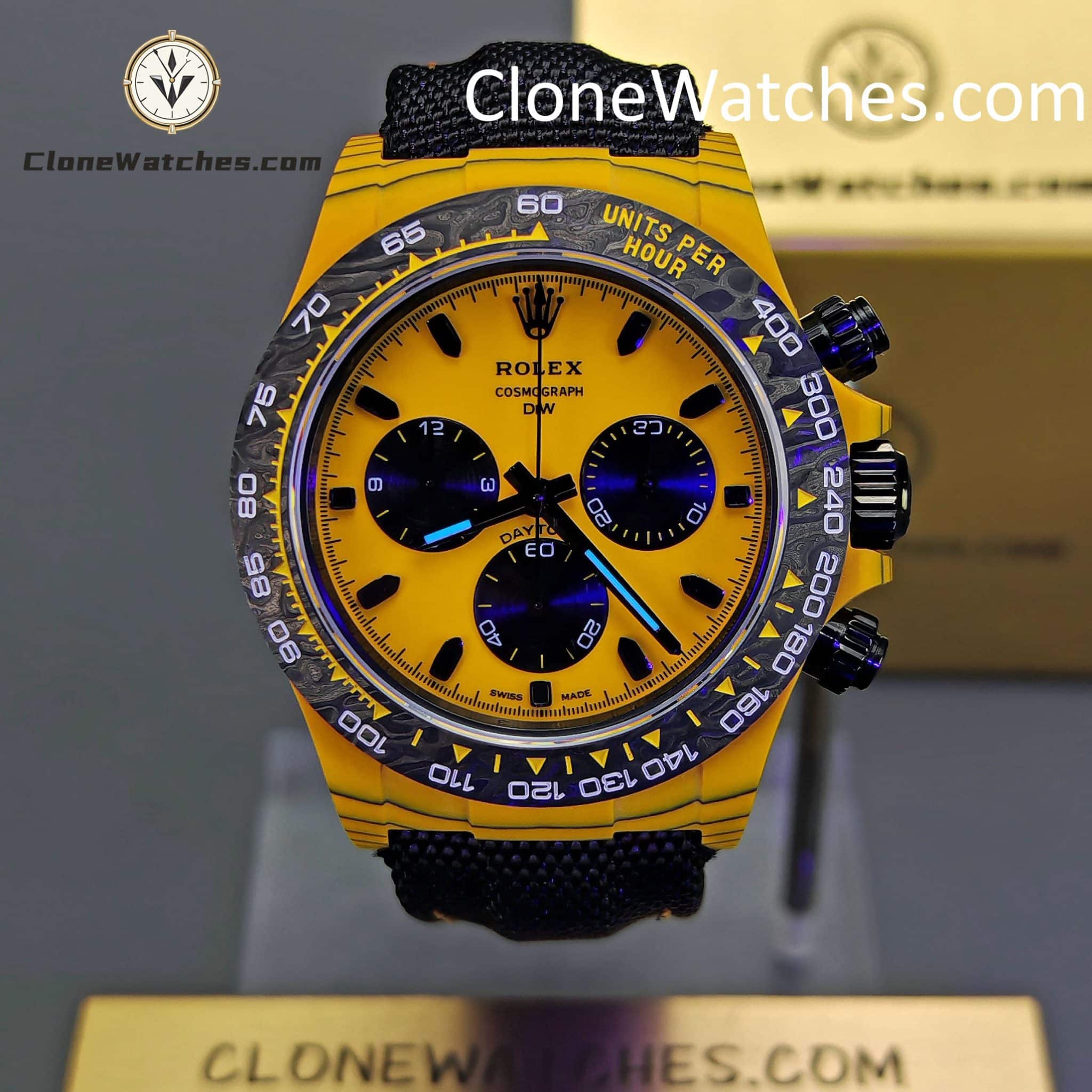 Modified Super Clone Watches 1:1 DiW Rolex Daytona Carbon Fiber BUMBLEBEE