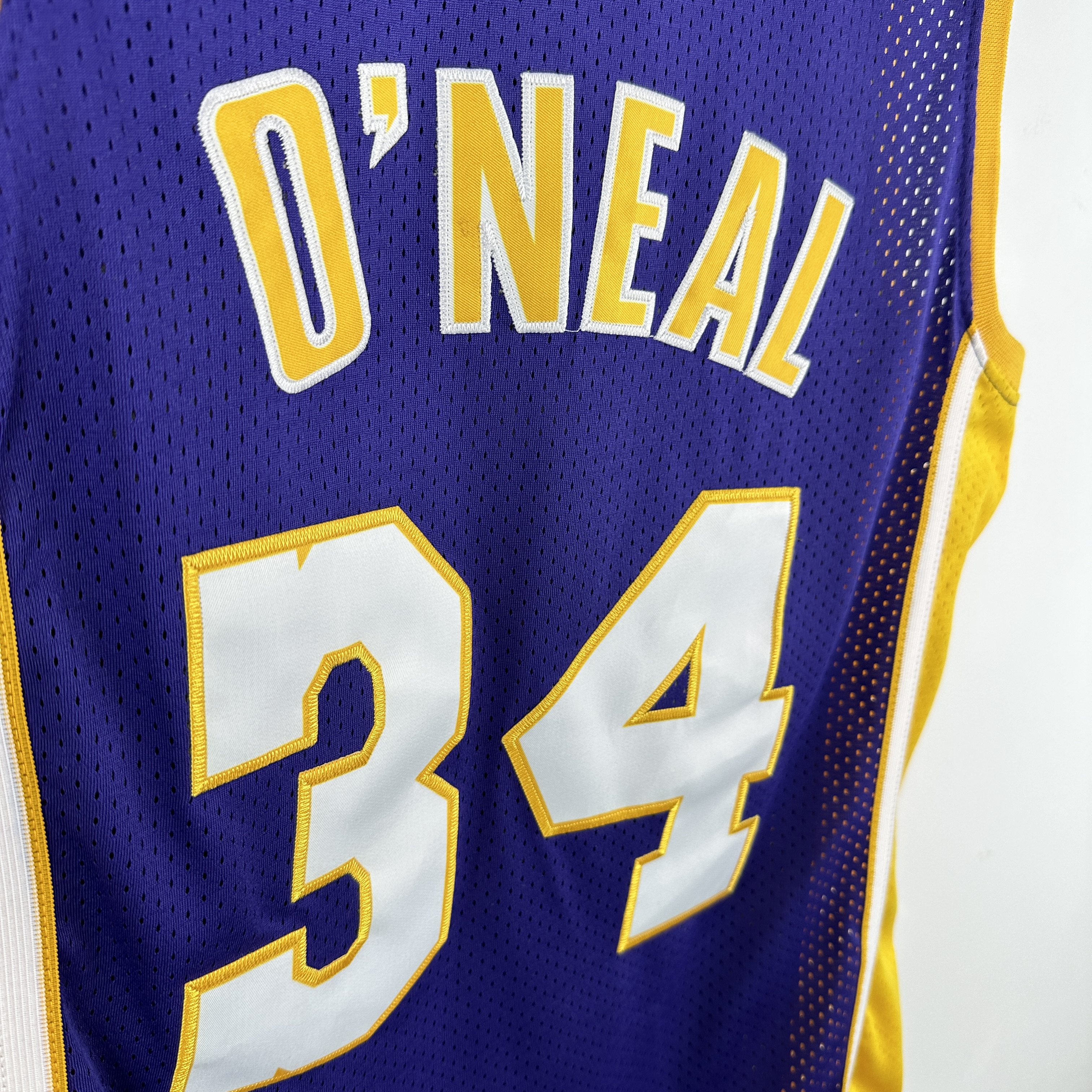 Embroidered MN Retro Jersey Lakers 99/00 Season V-neck Purple No. 34 O'Neal