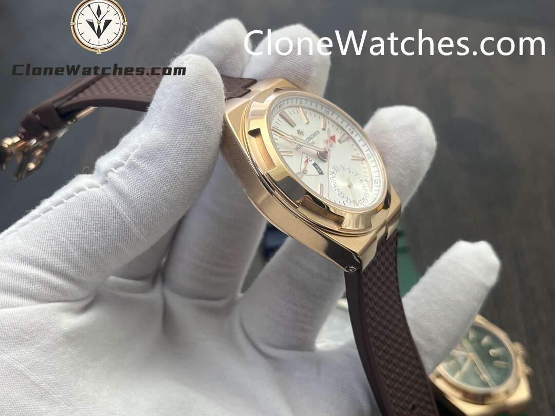 Vacheron Constantin Super Clone Watches 1:1 Overseas Dual Time 7920V/000R-B336 Rose Gold Silver Dial