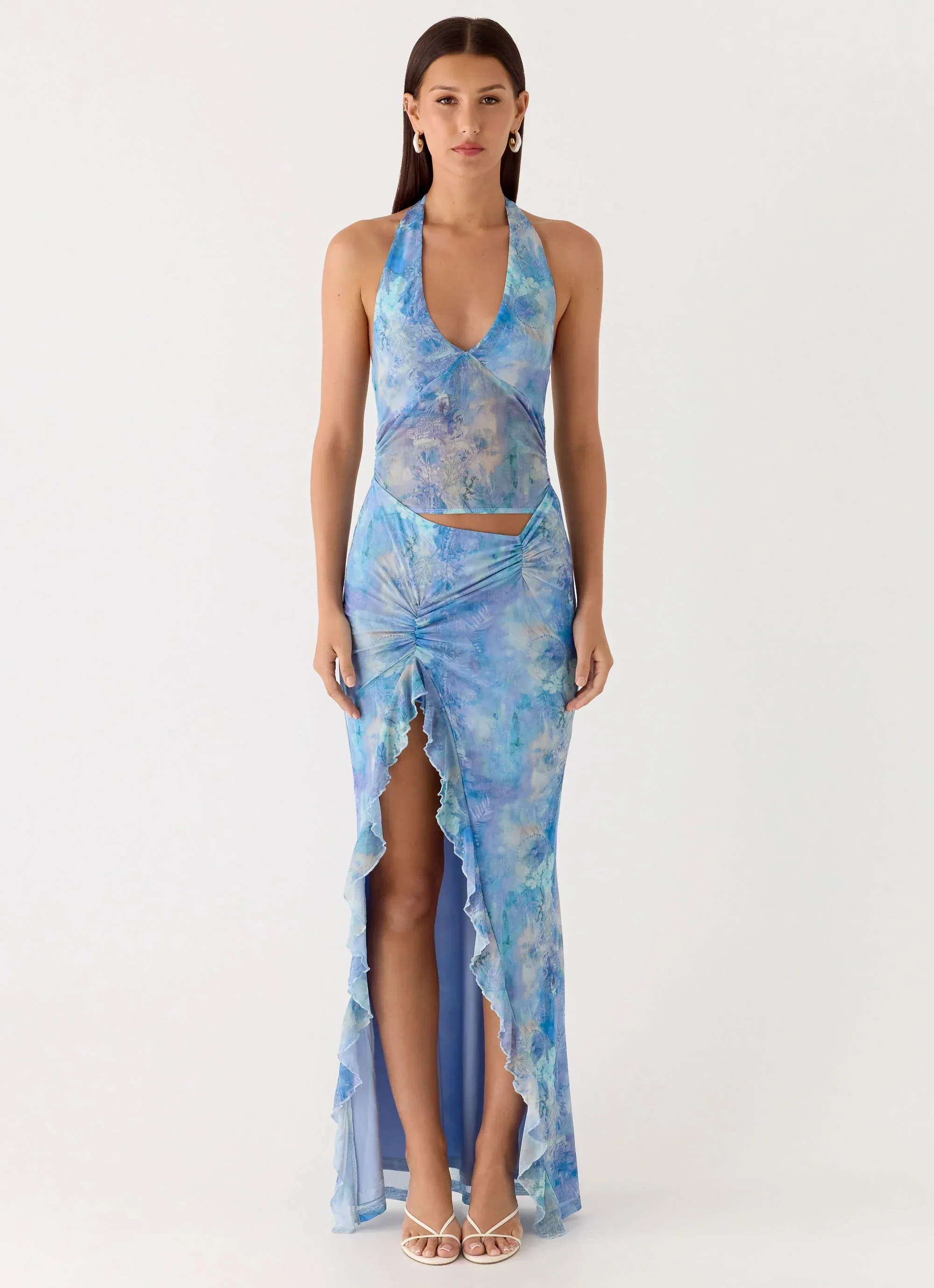 Last Sequence Maxi Dress - Aqua Paisley