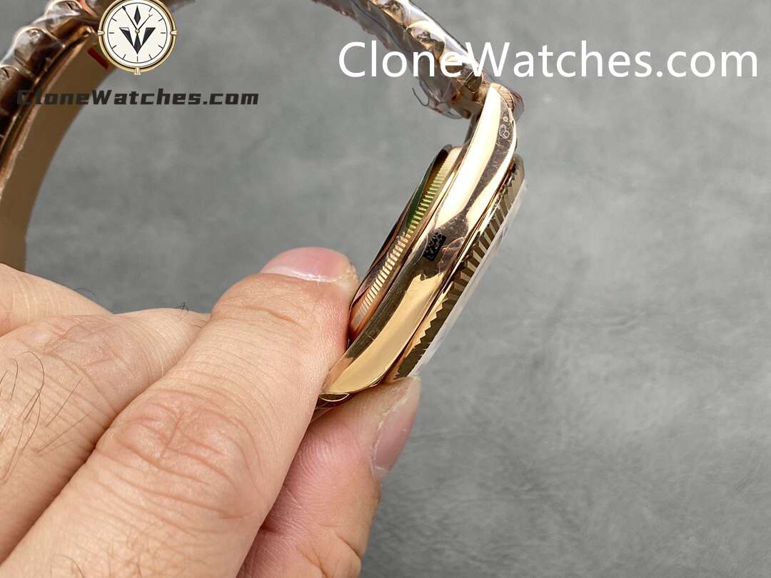 Rolex Super Clone Watches 1:1 Day Date Rose Gold Silver Dial 36mm m128235-0087 3255 Movement
