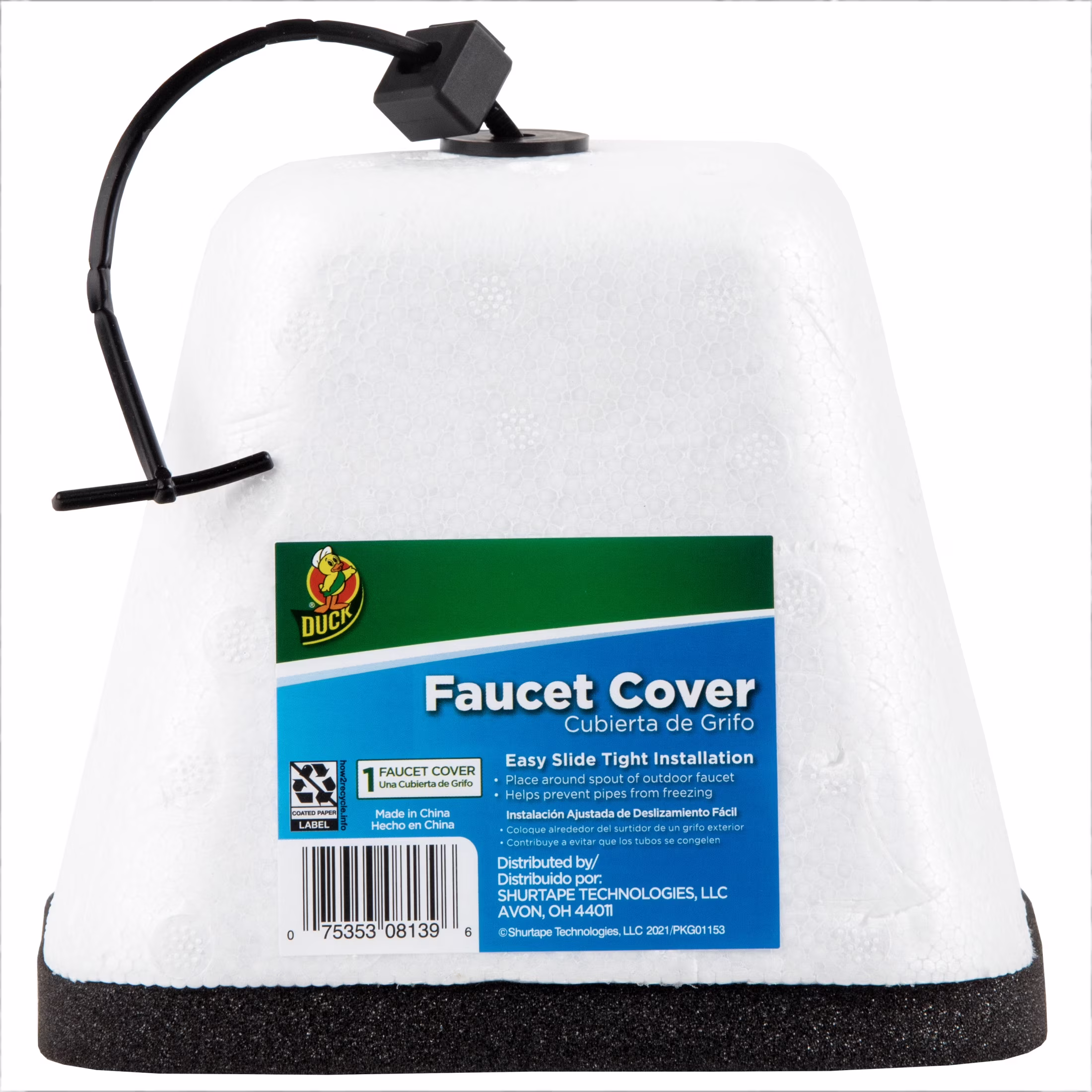 Duck Brand, 5.25 Inch X 6.5 Inch X 5.25 Inch White Foam Faucet Cover, Easy Instalation