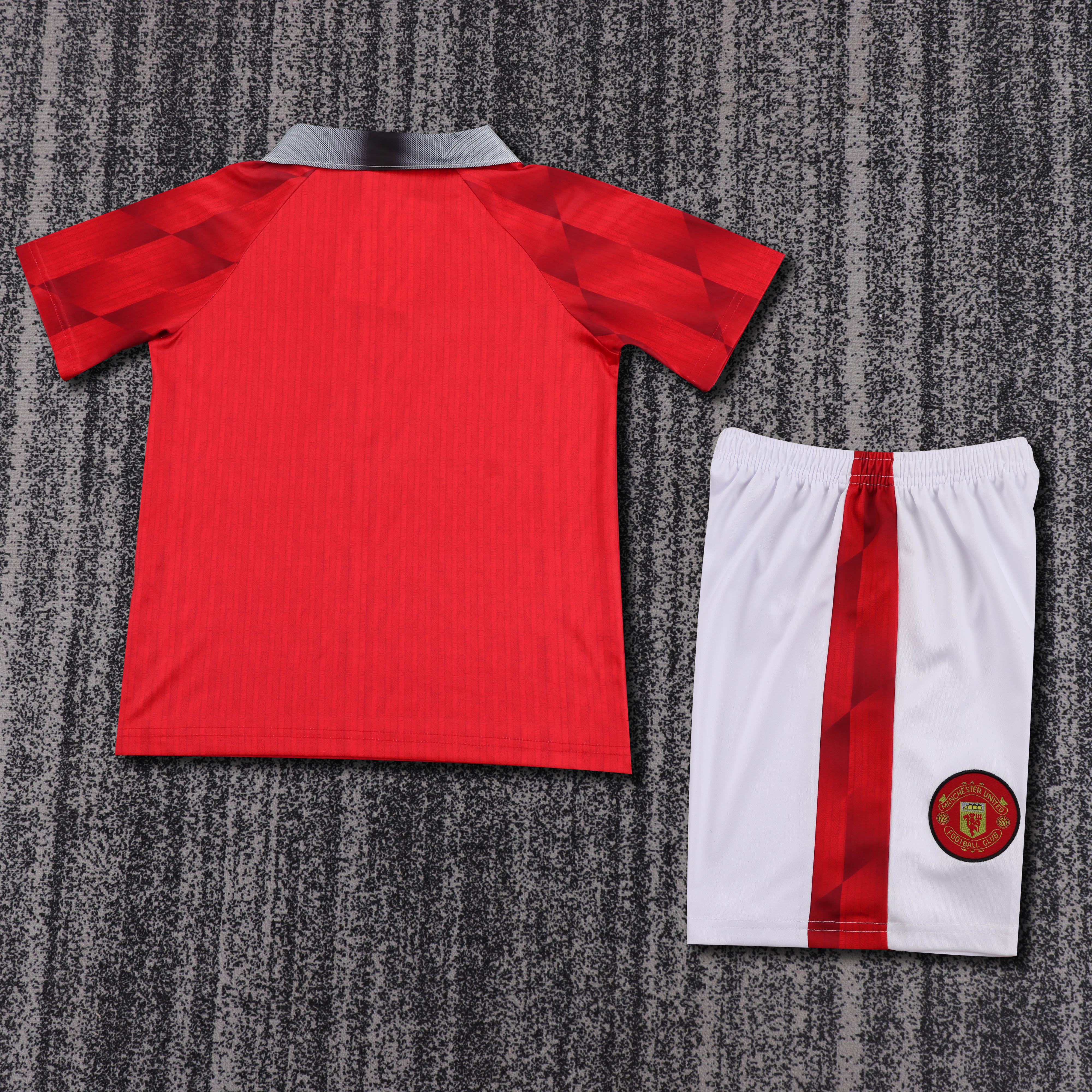 1996-97 Manchester United Home Retro Children's Jersey Set - Fans Edition