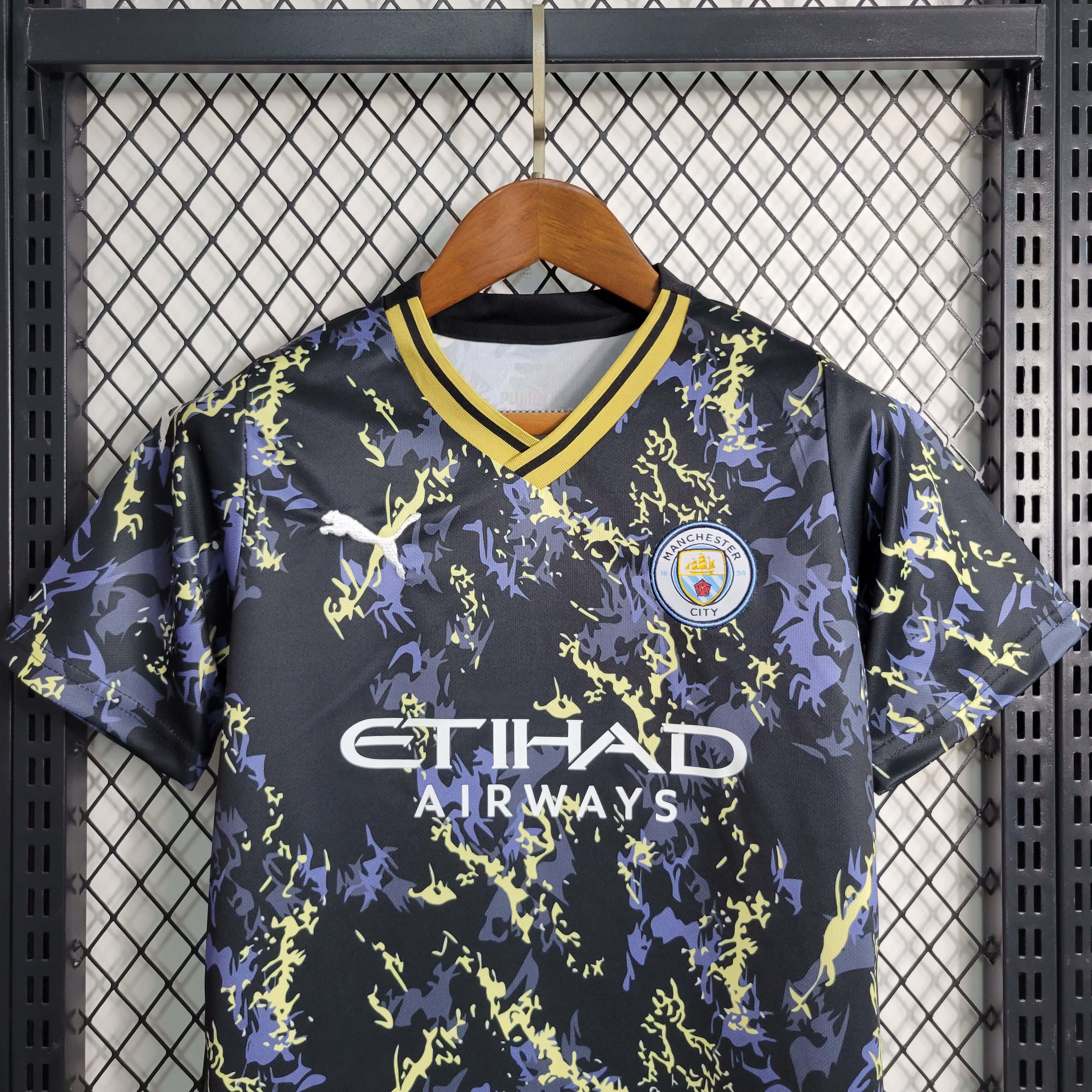 2023/2024 Manchester City Special Edition Black Football Shirt 1:1 Thai Quality Kids Size