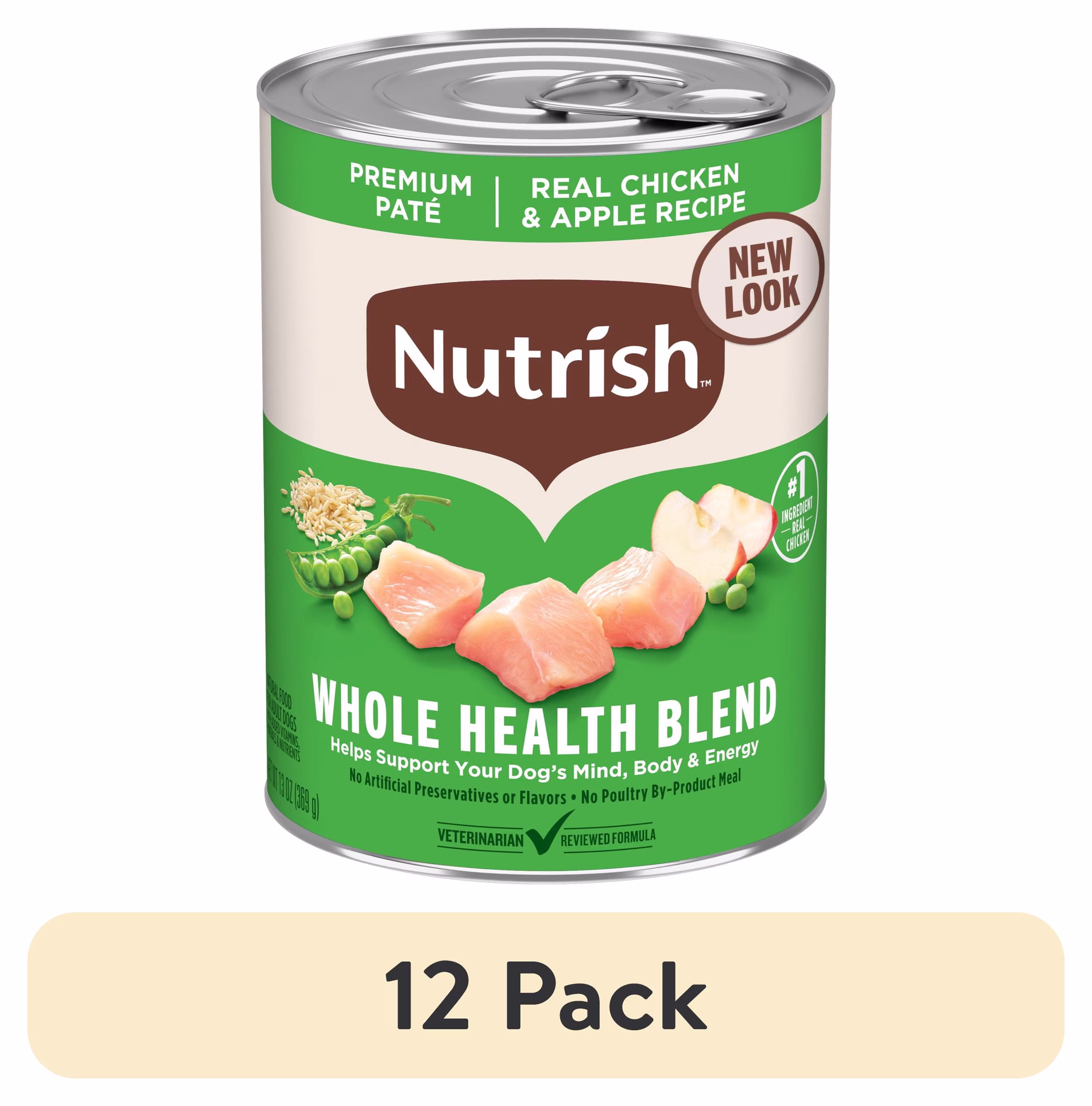 Nutrish Real Chicken & Apple Recipe Whole Health Blend Premium Paté Wet Dog Food, 13 oz. Can (Rachael Ray)