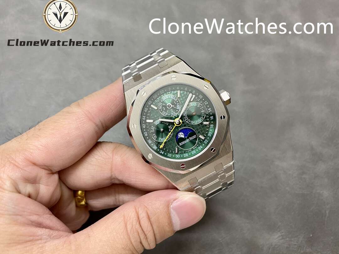 Audemars Piguet Super Clone Watches 1:1 Royal Oak Perpetual Calendar Green Dial 26606ST 41MM